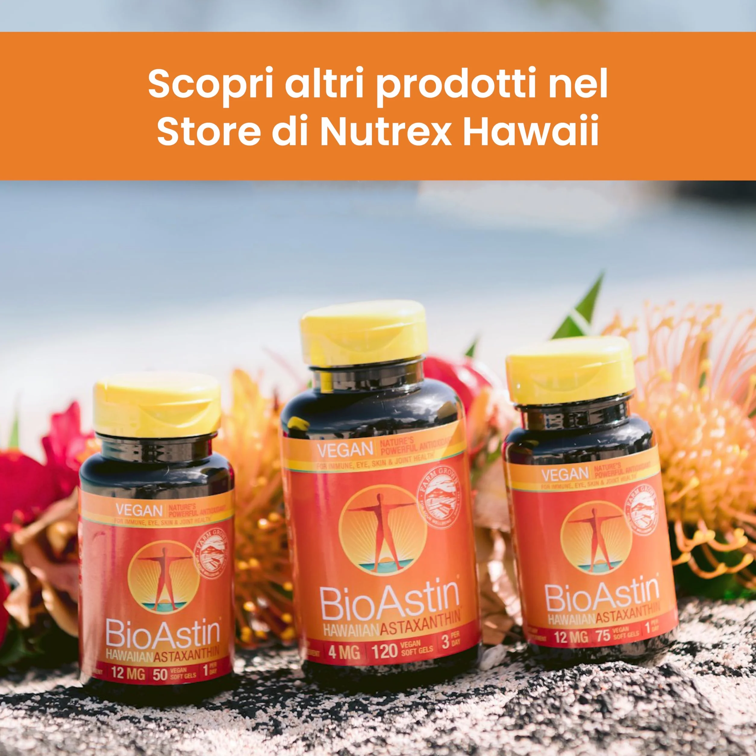 Nutrex Hawaii BioAstin Astaxantina hawaiana 4mg 60 capsule morbide Vitamina E Non OGM