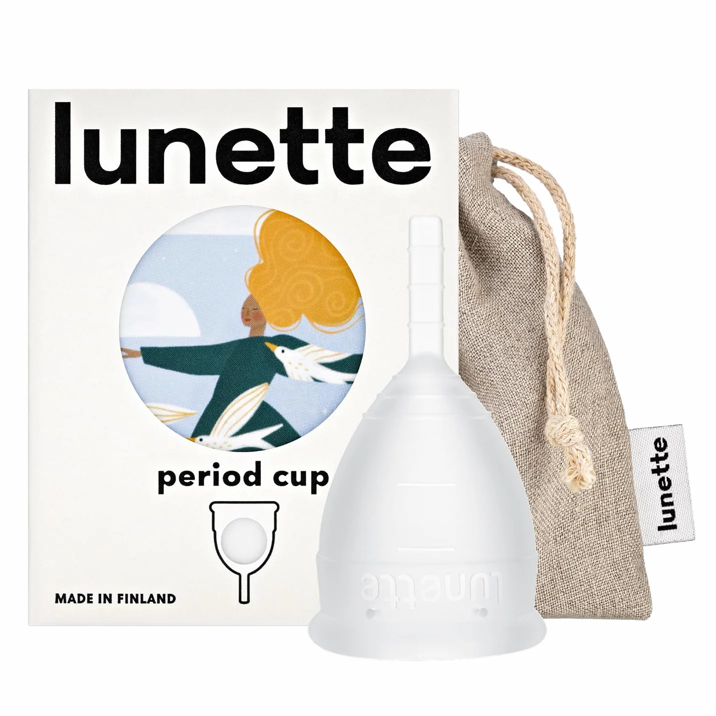 Lunette Coppetta Mestruale – Coppetta Mestruale Riutilizzabile – Silicone Medicale senza BPA – Fino a 12 Ore di Comfort – Alternativa ai Tamponi - Taglia 1 Clear