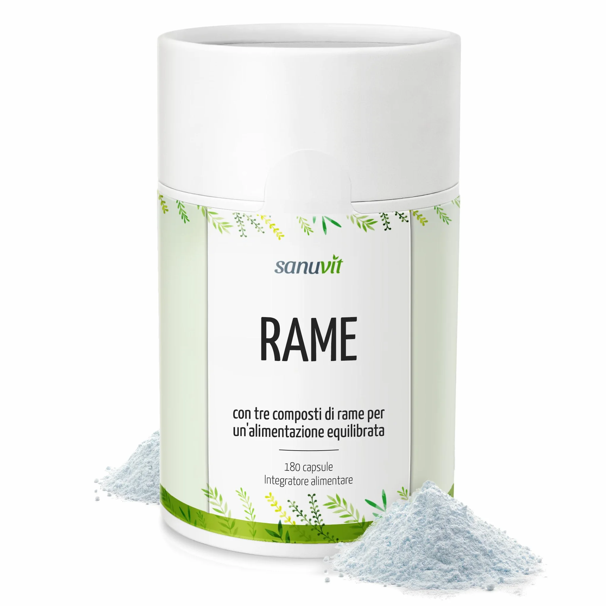 Sanuvit® - Rame 3mg | 180 capsule | Alta biodisponibilità | Citrato di rame ad alto dosaggio con 3 mg di rame di alta qualità per capsula | vegano