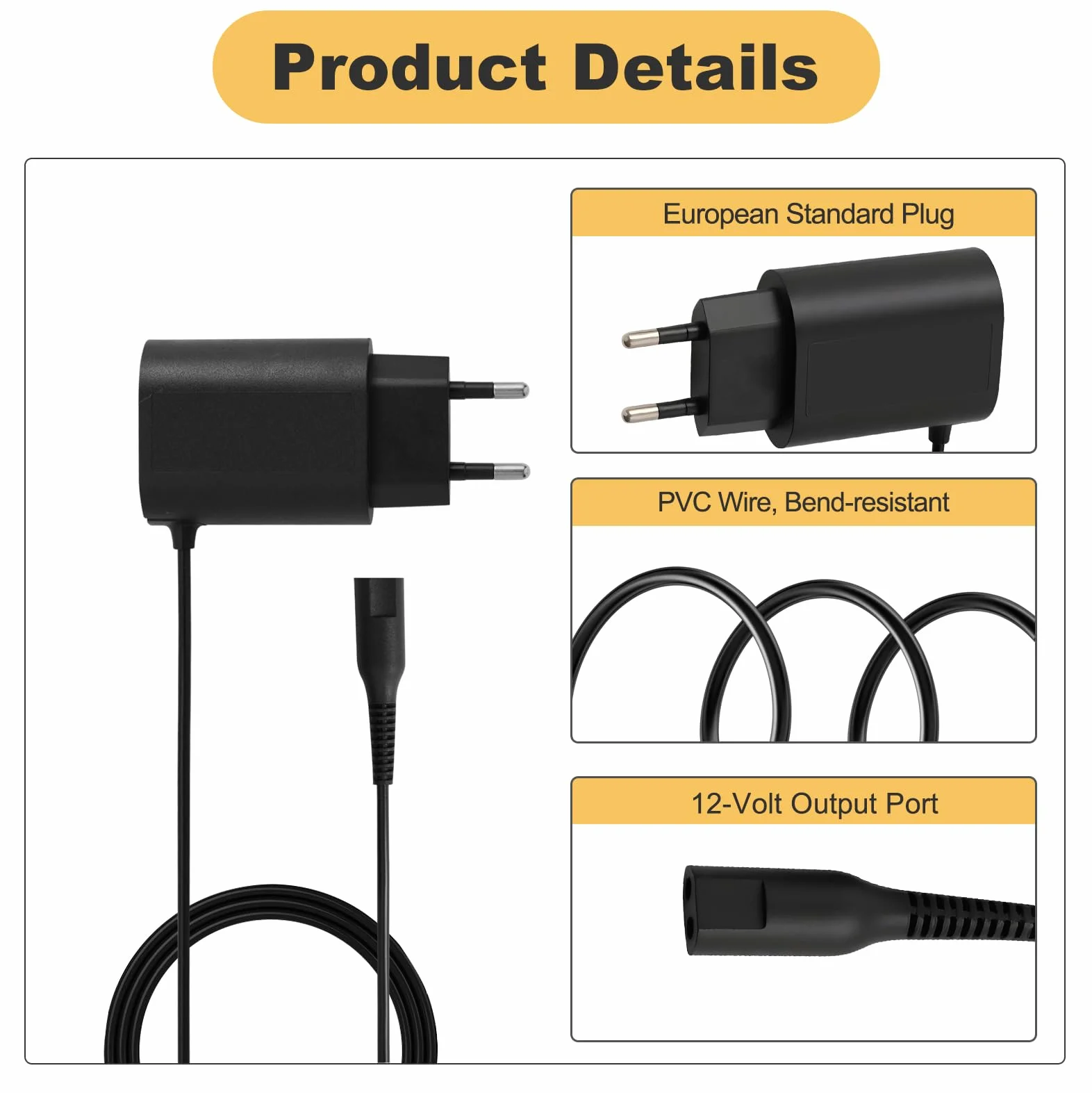 Caricatore per Rasoio Braun 12V 400mA Adattatore Alimentazione Serie 9 8 7 6 5 3 1