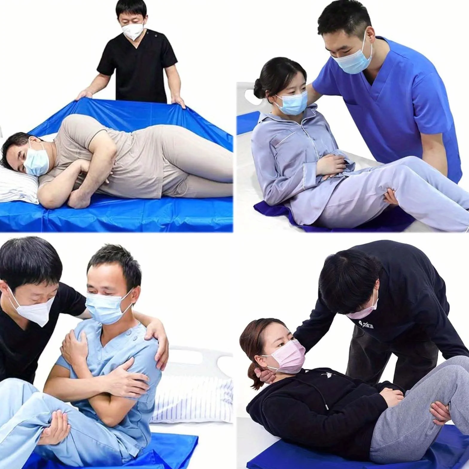 Coperta di Trasferimento Riutilizzabile 75x95cm Telone Tubolare Scorrevole per Pazienti