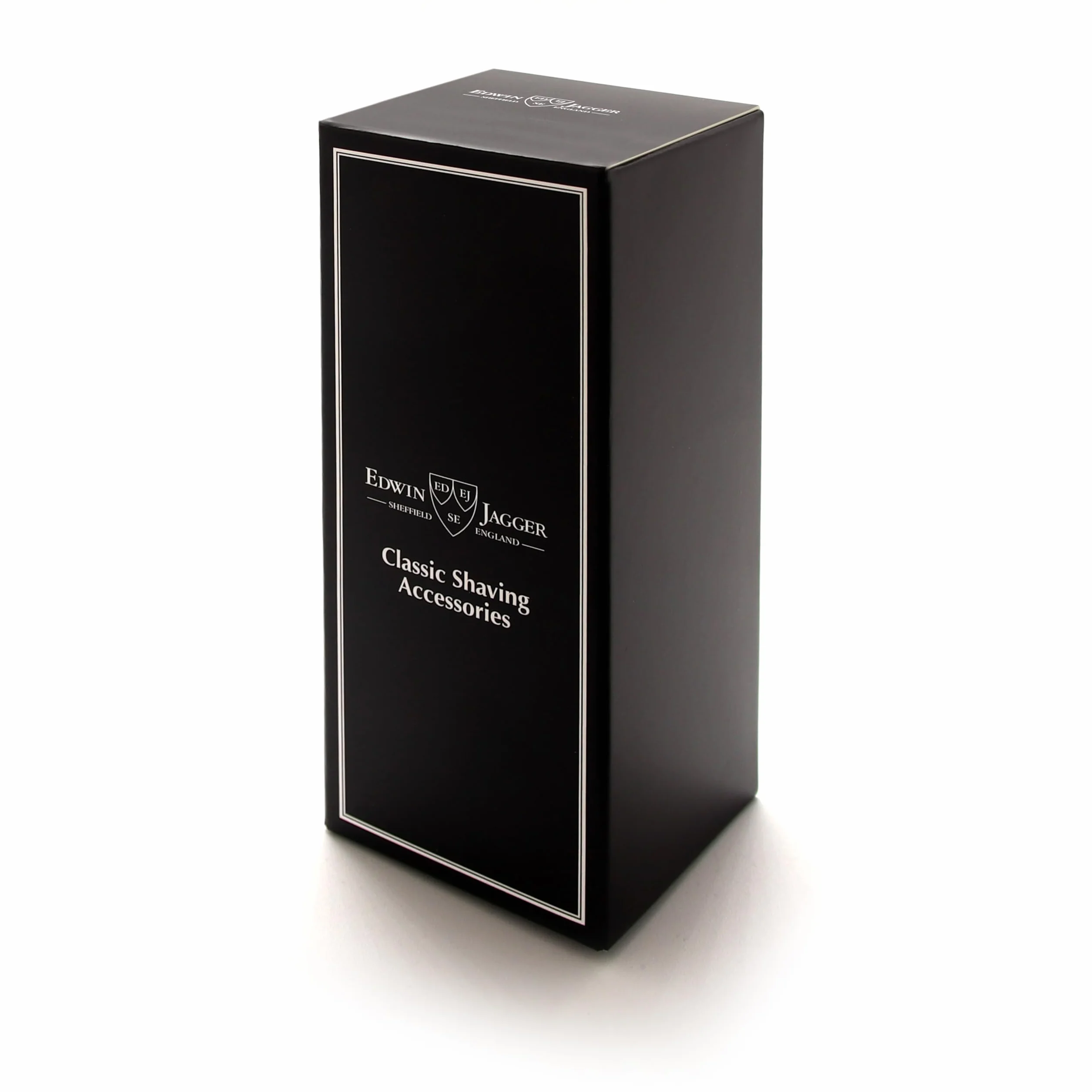 Edwin Jagger 81SB586AMZ Classico pennello da barba esfoliante in puro tasso imitato di ebano con supporto per crema da barba o sapone da barba per uomo e donna (nero)