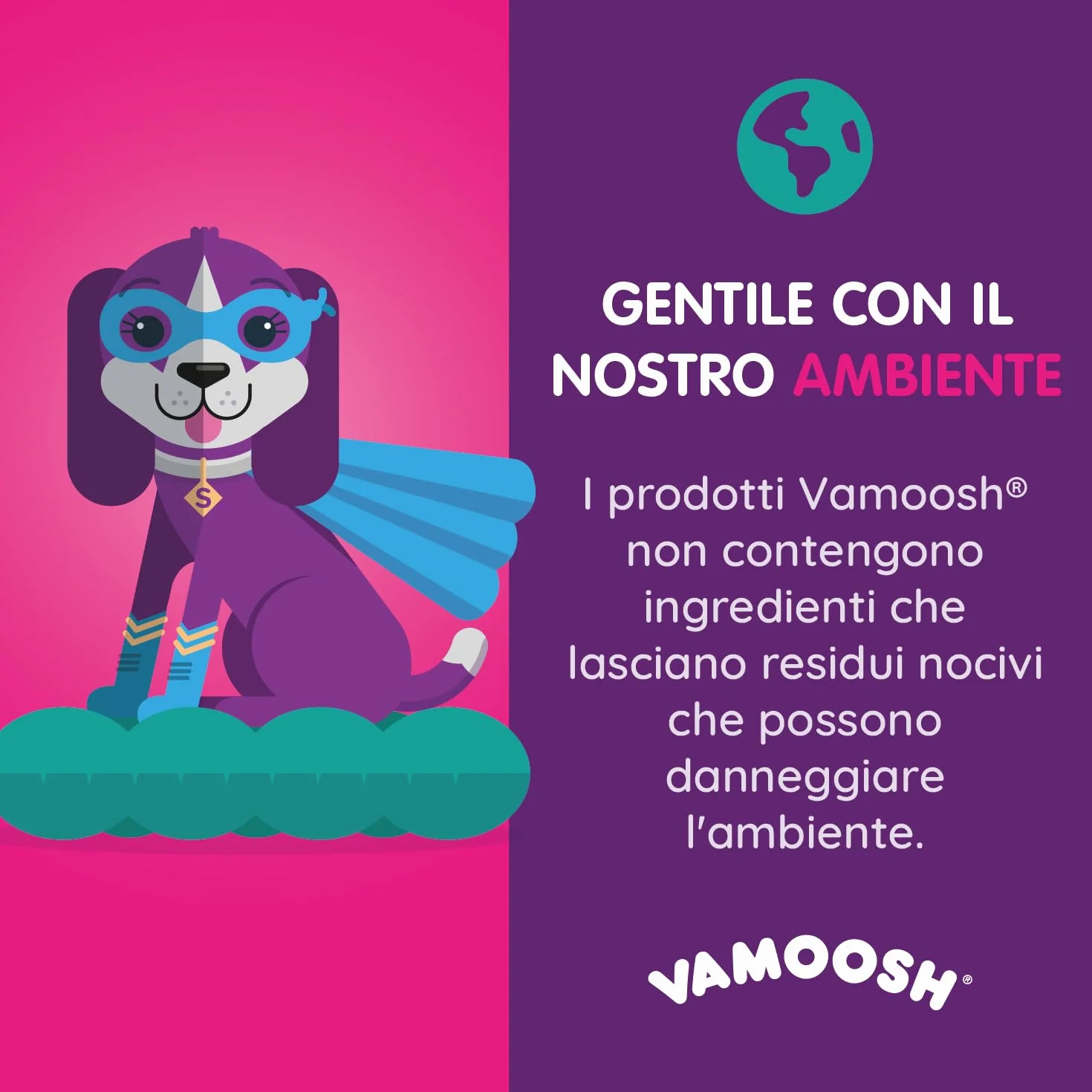 Vamoosh Pulitore Lavatrice 6 in 1, Profumo Cotone Fresco, Antibatterico, Disincrosta, 2 Lavaggi
