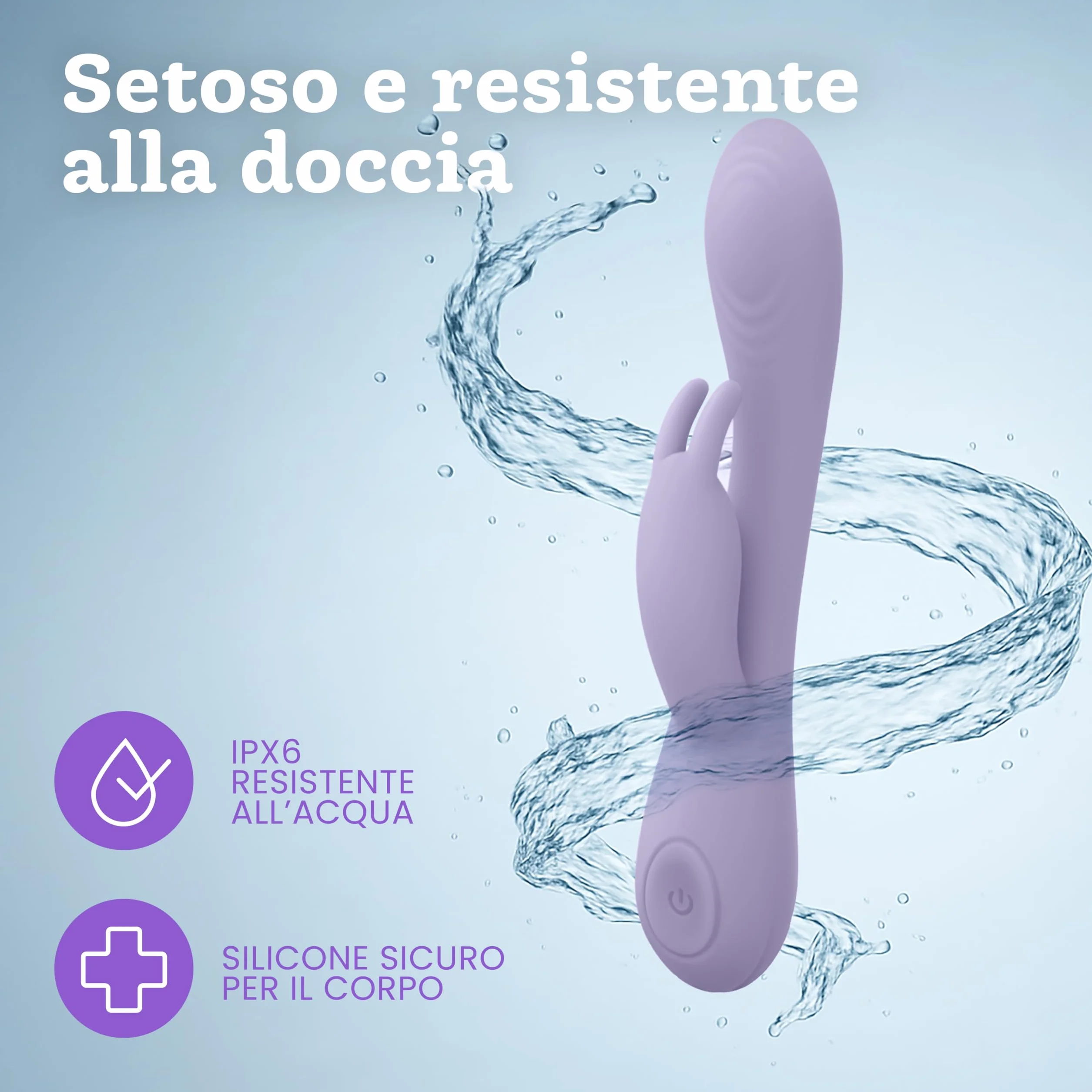 Vibratore Coniglio di Oliver James – 10 Modalità di Vibrazione, Silicone Potente e a Basso Rumore, Resistente all’Acqua, Punto G & Clitoride, Giocattolo Intimo per Donna, Vibratori (lilla pastello)