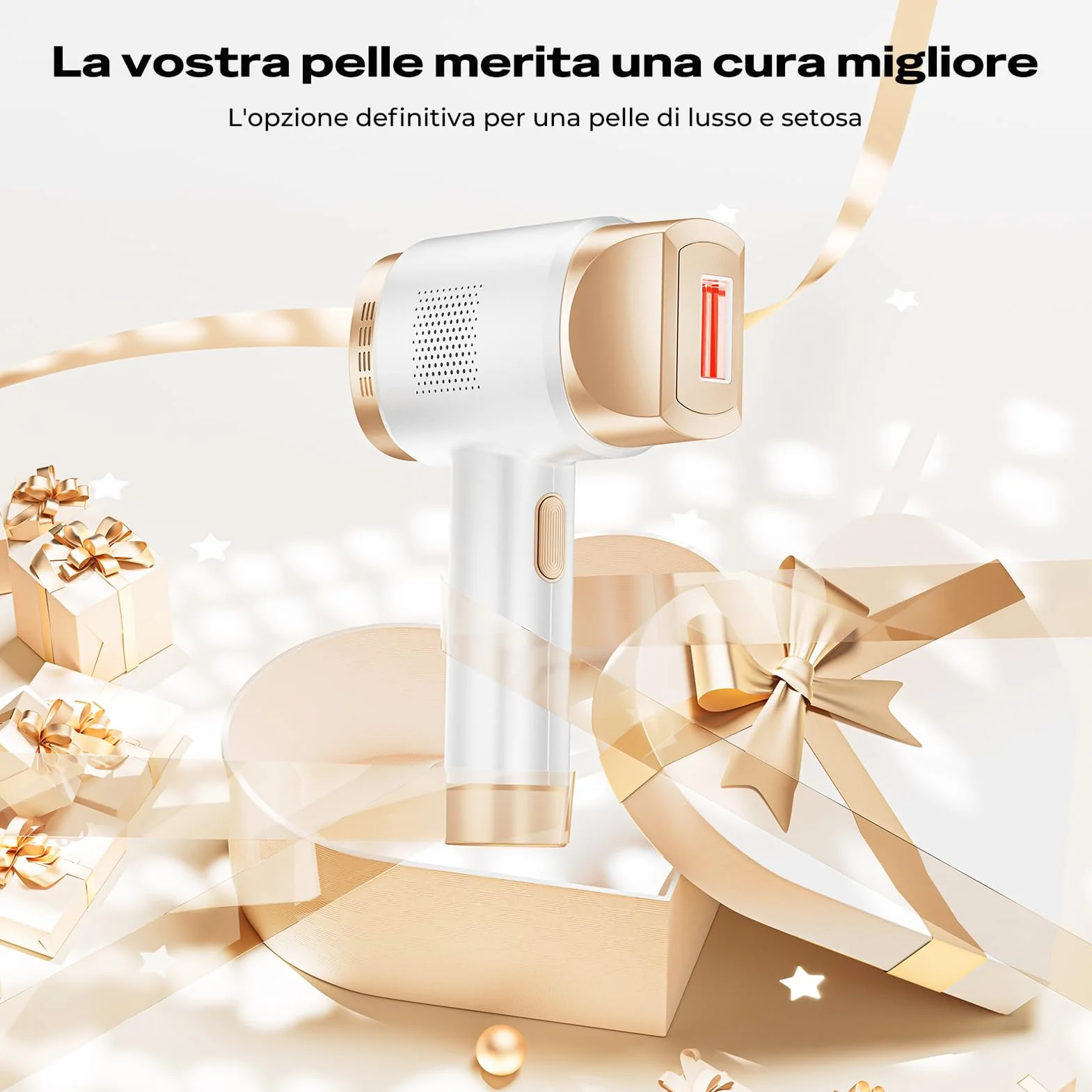 21J Epilatore Luce Pulsata con Raffreddamento a Ghiaccio 8°C, Epilatore Laser a 9 Livelli e Luce Rossa 600NM, Epilatore a Luce Pulsata Touchscreen per Uomini,Donne,Viso, Braccia, Zona Bikini, Corpo