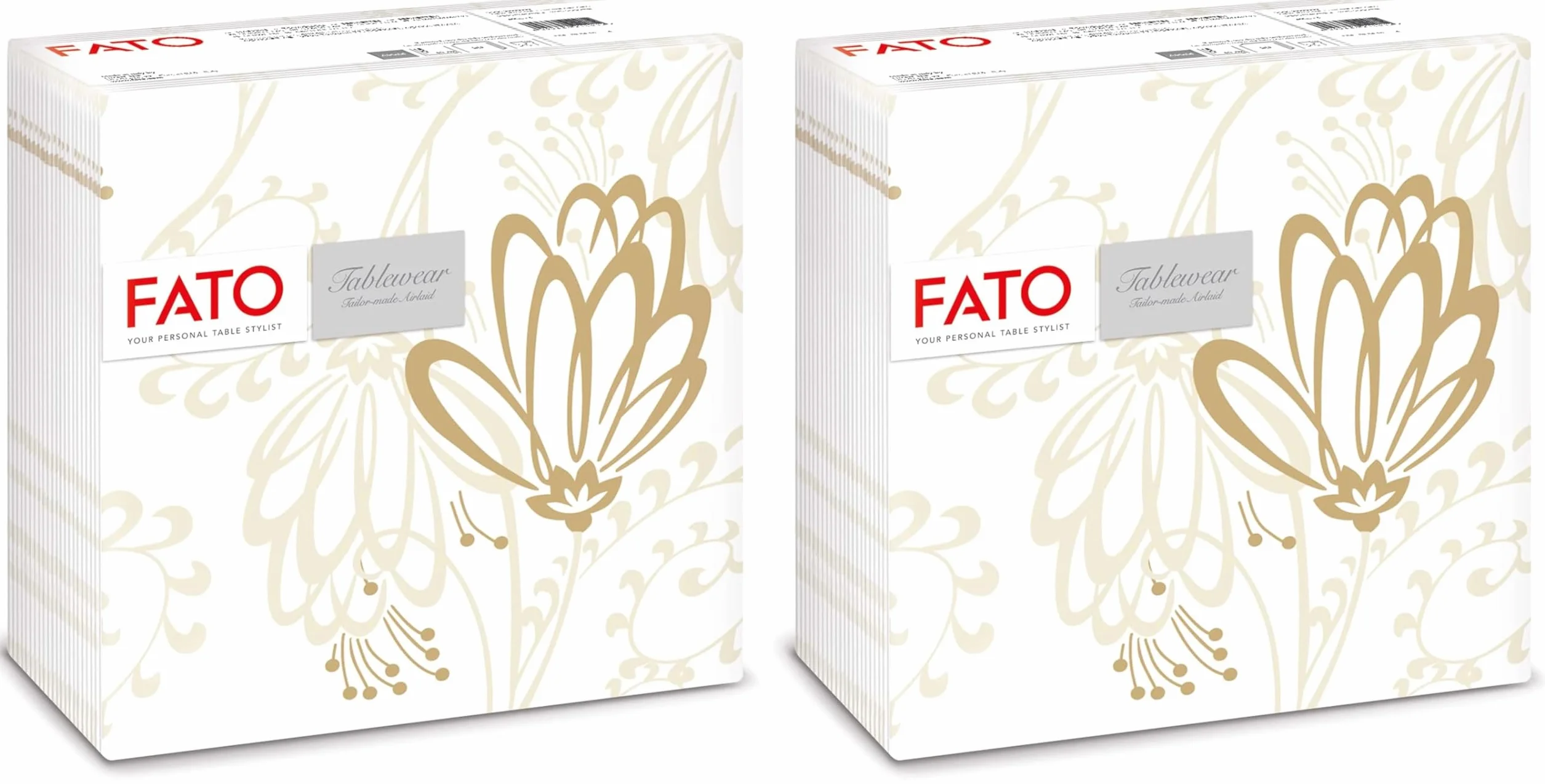 Fato, Tovaglioli in Carta a secco, Airlaid, Effetto Tessuto, Confezione da 100 tovaglioli, Formato 40x40 piegato in 4, Decoro Boulevard
