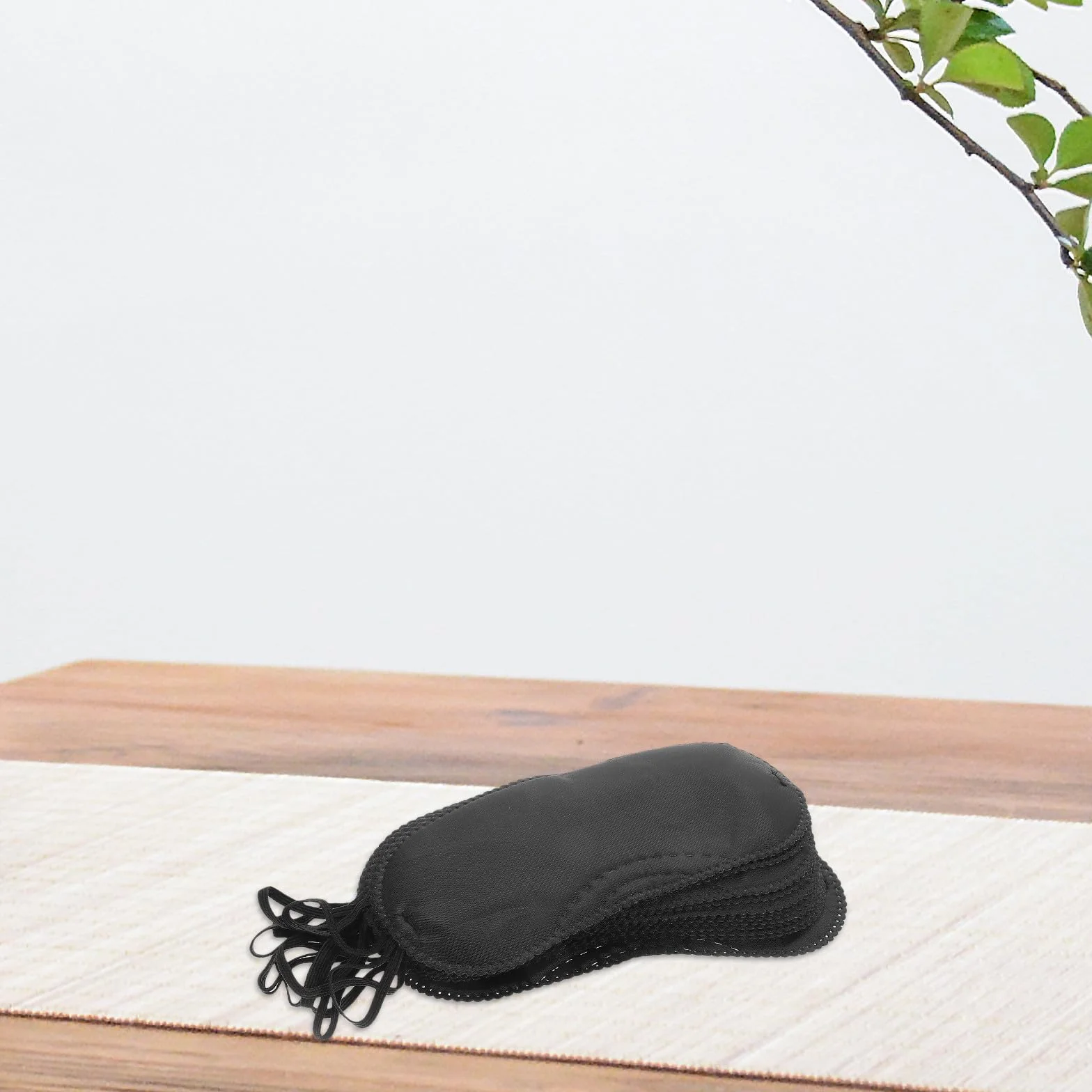 Cinturino Regolabile Maschera per Occhi 12 Pezzi Morbida Confortevole Nero