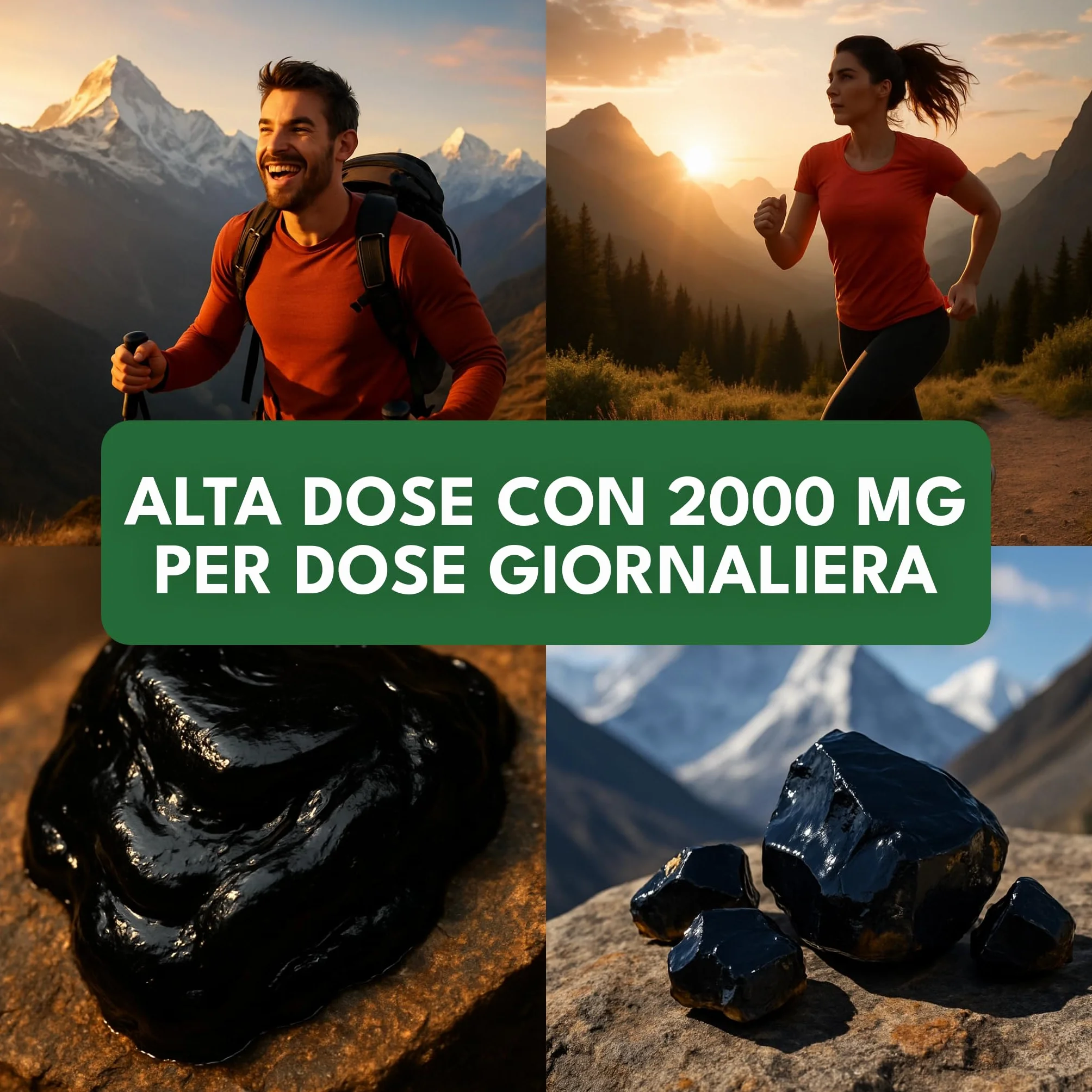 Green Naturals® Shilajit 40.000 mg per dose giornaliera (estratto 20:1) - Capsule originali dell'Himalaya con il 50% di acido fulvico e il 12% di acido umico – 180 capsule (3 mesi)