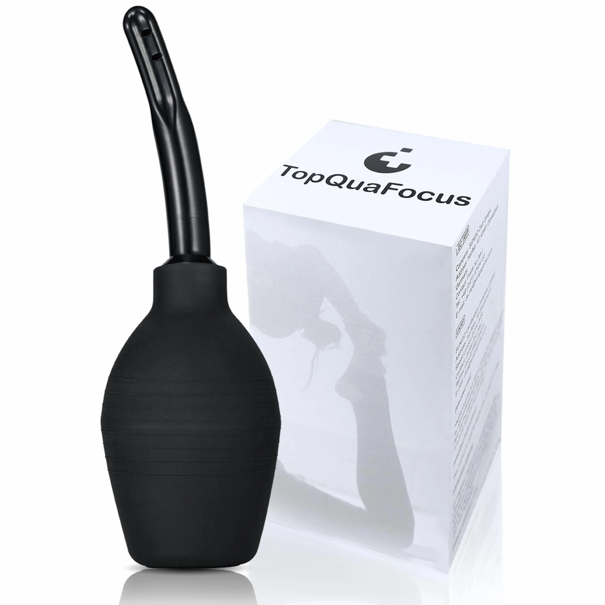 TopQuaFocus 294ml Lampadina per clistere Doccia anale Caffè per clistere per uomo Donna Pulizia punte 4,8' (nero)