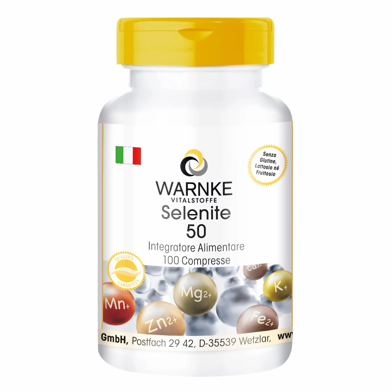 Selenio 50 mcg integratore di sodio - Ottenuto da selenio - Sostanza pura - 250 compresse | Warnke Vitalstoffe - Qualità da farmacia tedesca