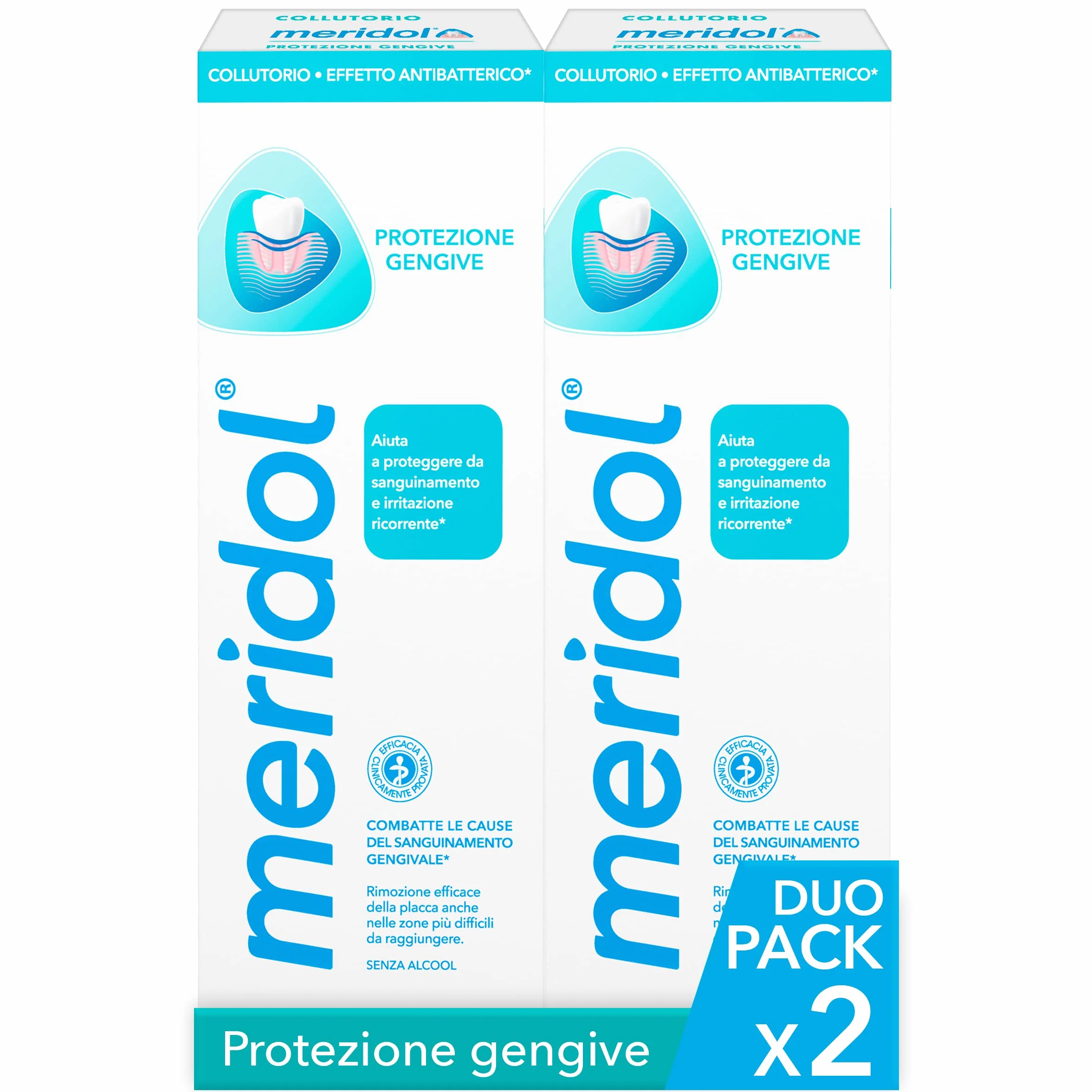 meridol Collutorio Protezione Gengive 2x400ml Antibatterico 0% Alcohol