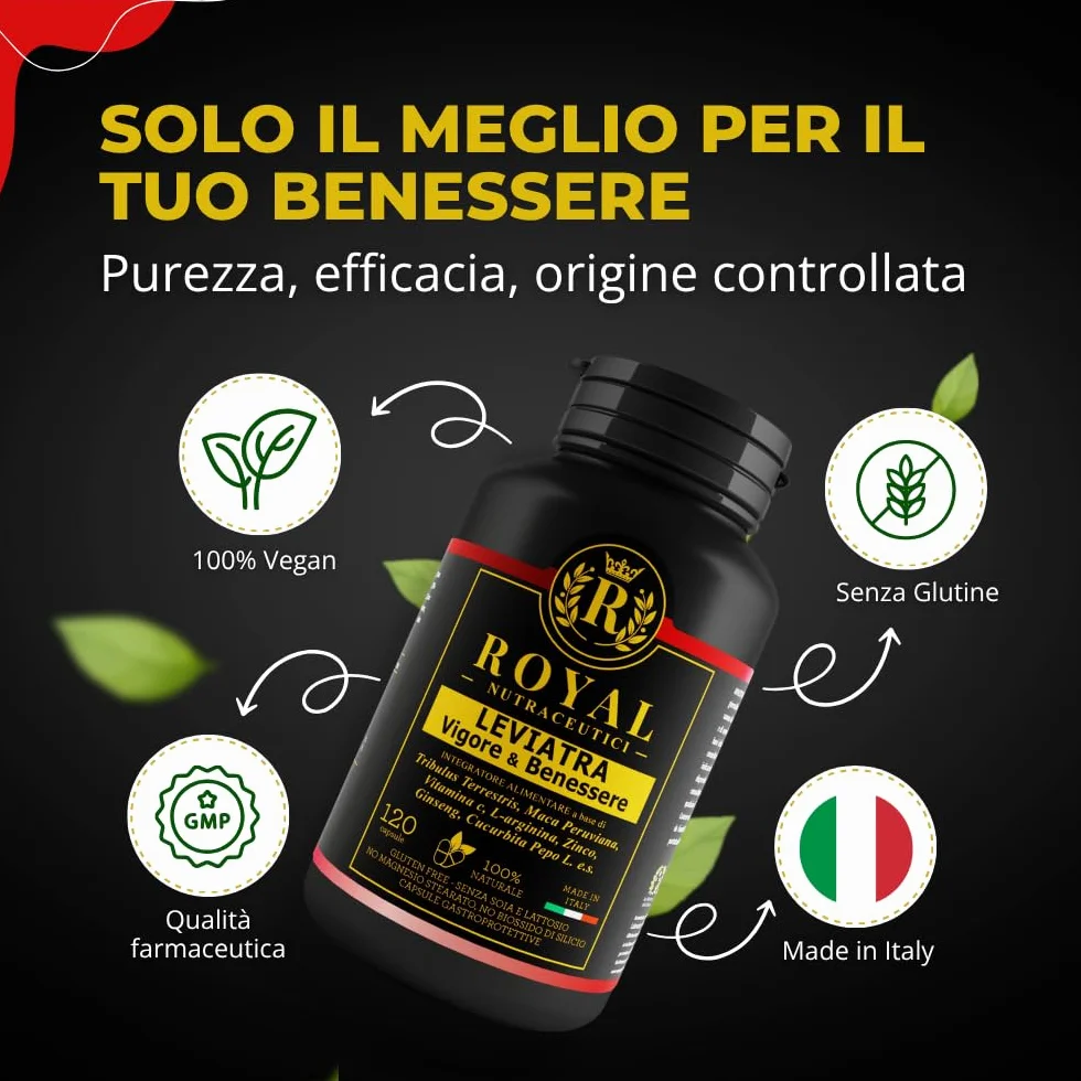 Royal Nutraceutici Integratore Prostata Uomo Tribulus Terrestris Maca Peruviana Vitamina C Zinco 120 Capsule