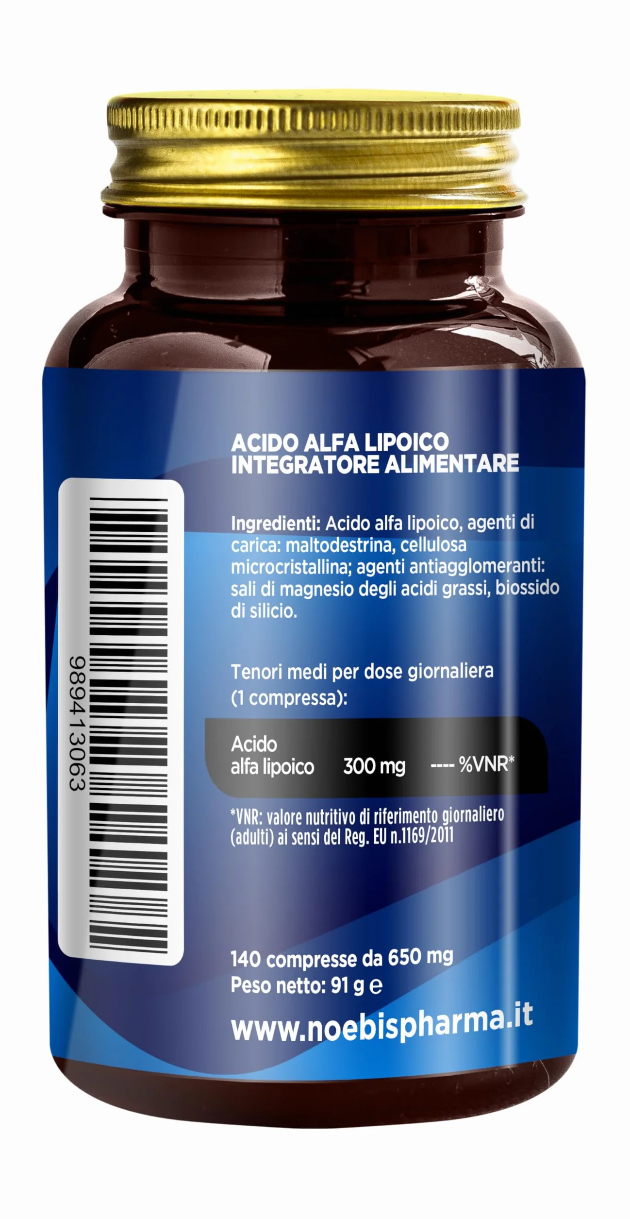Acido Alfa Lipoico Noebis Pharma 300 mg 140 Compresse Supporto Antiossidante Metabolismo Energetico