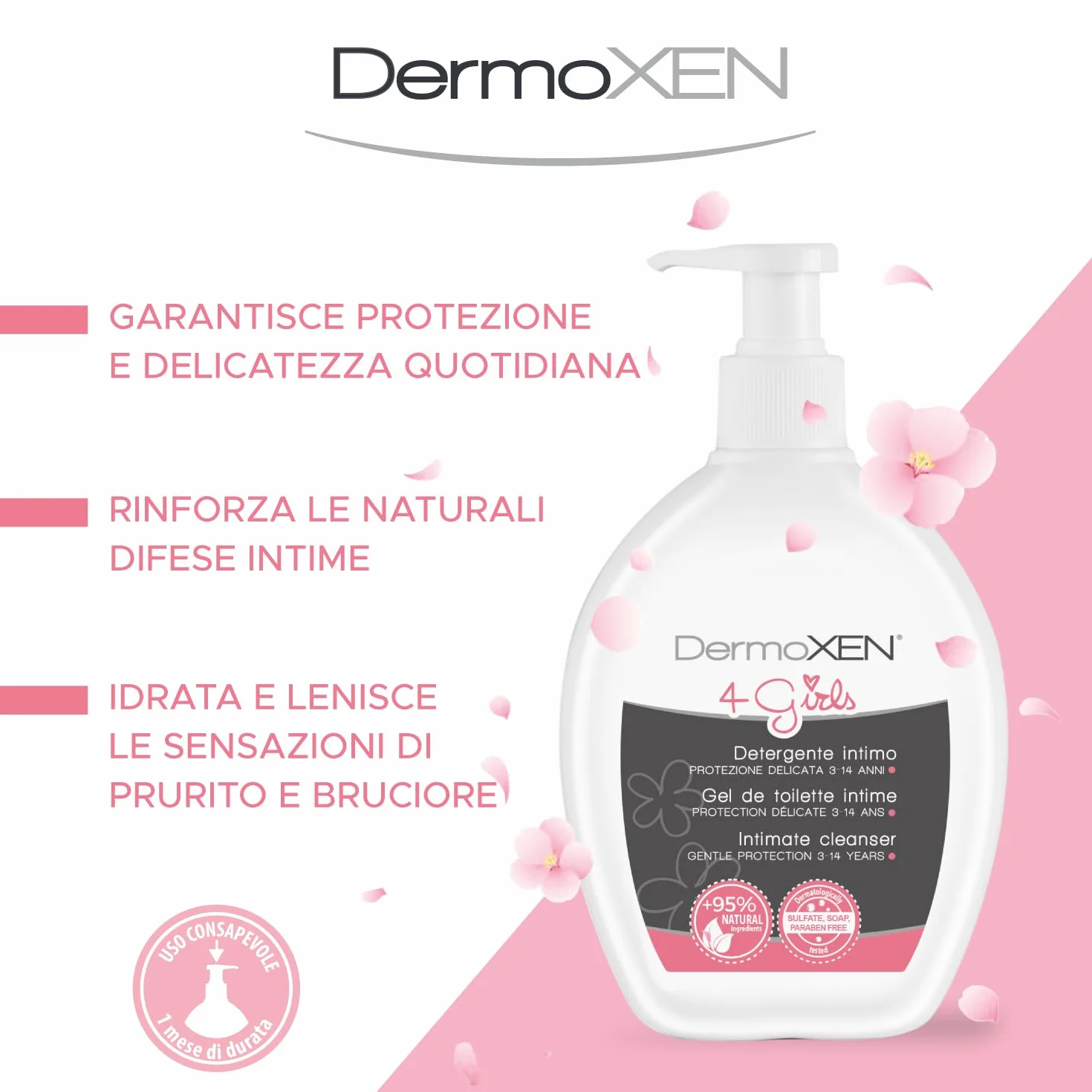 DERMOXEN 4 GIRLS Detergente Intimo Pediatrico Bambina 200 ml