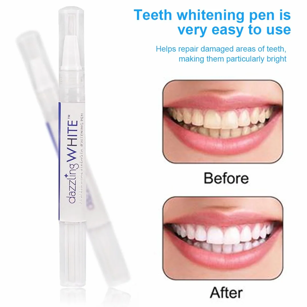 Penna Sbiancante Denti 2 Pezzi, Sbiancamento Rapido Efficace, Rimuove Macchie Dentali