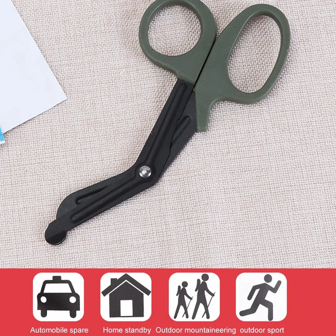 Forbici Mediche in Acciaio Inossidabile EMT per Kit Pronto Soccorso da Viaggio (Verde Scuro)