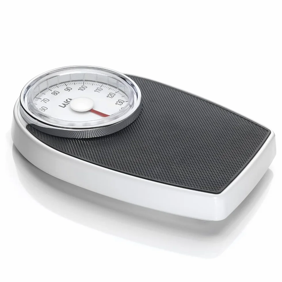 LAICA Bilancia Pesapersone Meccanica 150 kg Tapetto Antiscivolo Quadrante Analogico Bianco/Nero