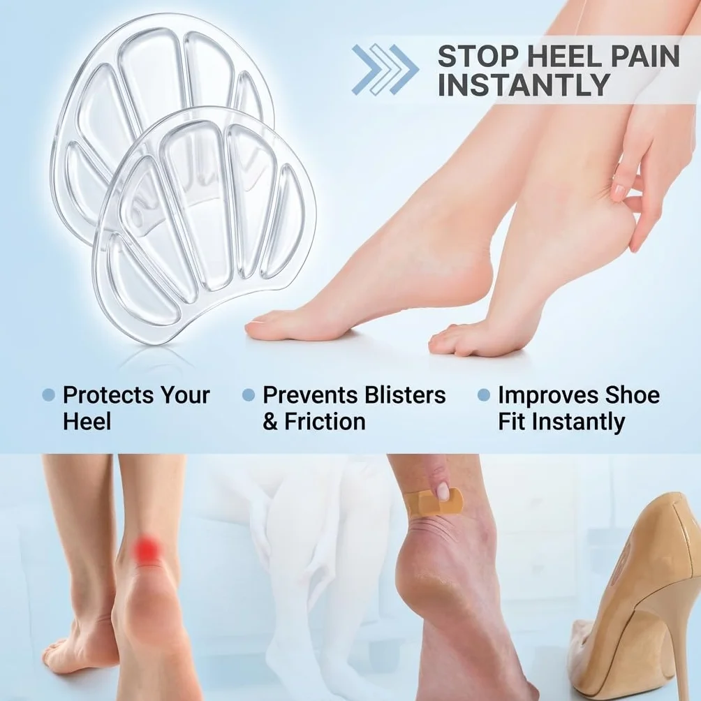 3 PAIA cuscinetti salva tallone per scarpe, proteggi tallone autoadesivo, solette antiscivolo, inserti gel morbidi per prevenire sfregamenti & vesciche