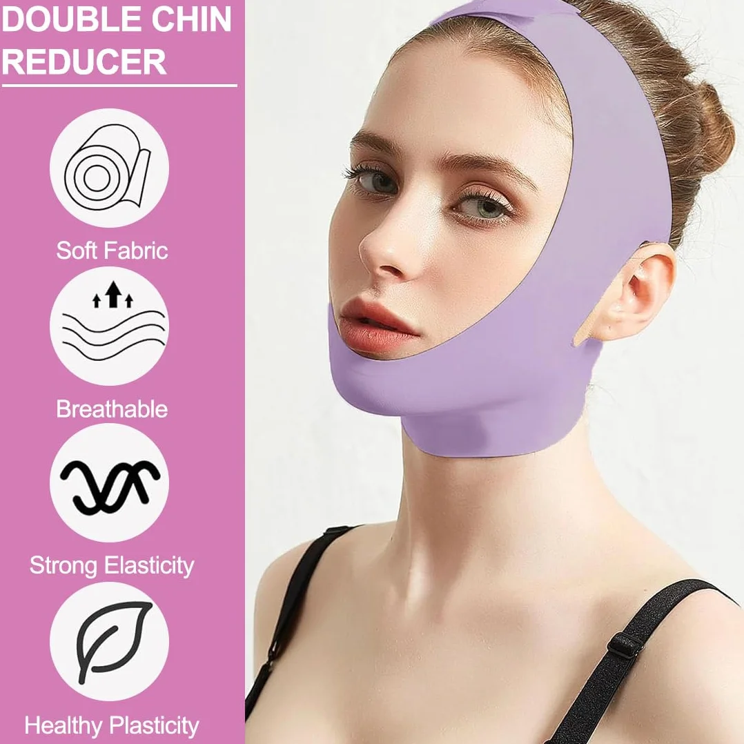 Cintura Sollevamento Viso V-Line Mento Guancia Cinghia Maschera Lifting Viola