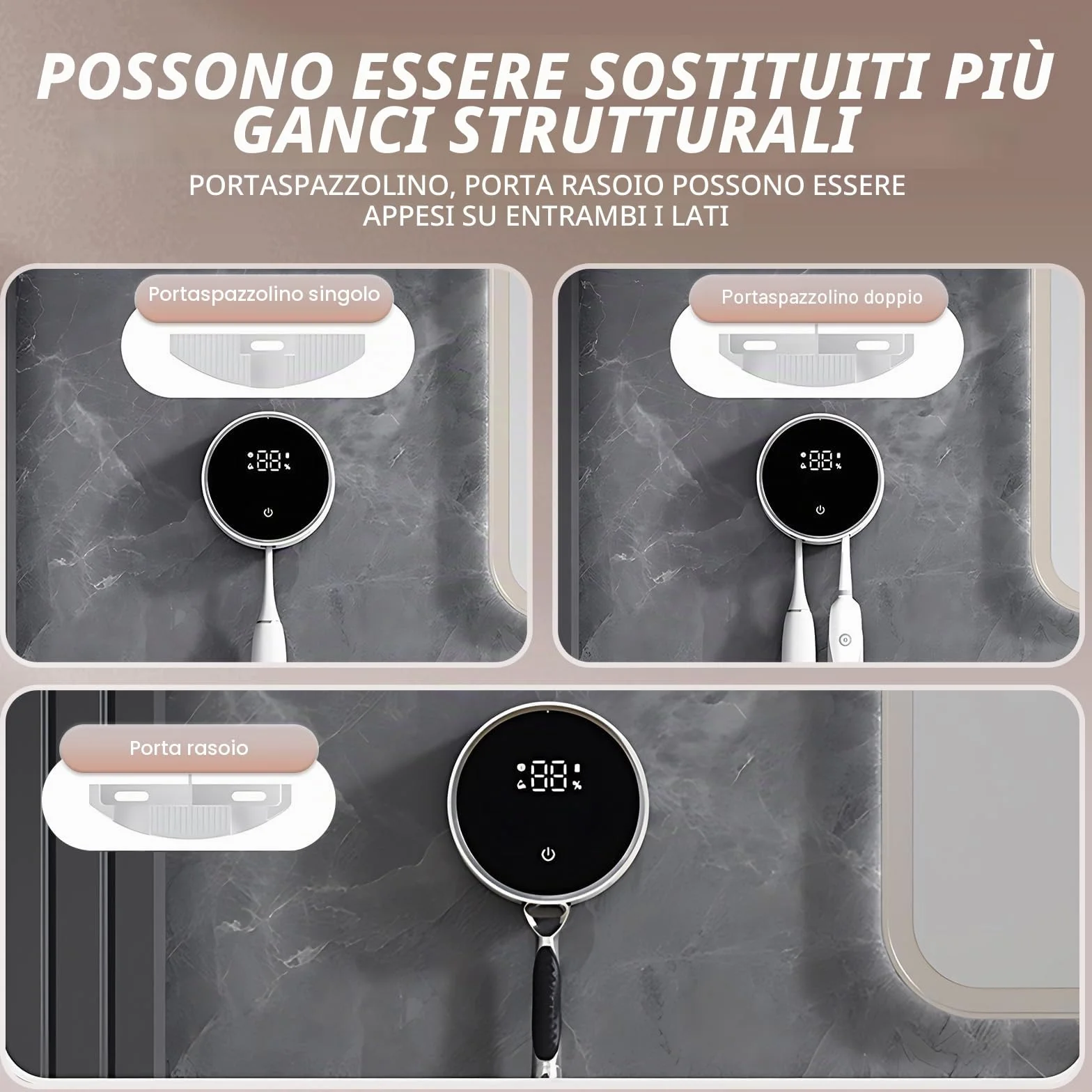Roadtime Disinfettante Spazzolino da Denti con UV,Supporto per Elettrico Denti con Asciugatura,Sterilizzatore Spazzolino Da Denti Da Bagno Montato A Parete,Carico Di 1000 Mah, Funzione Tempo