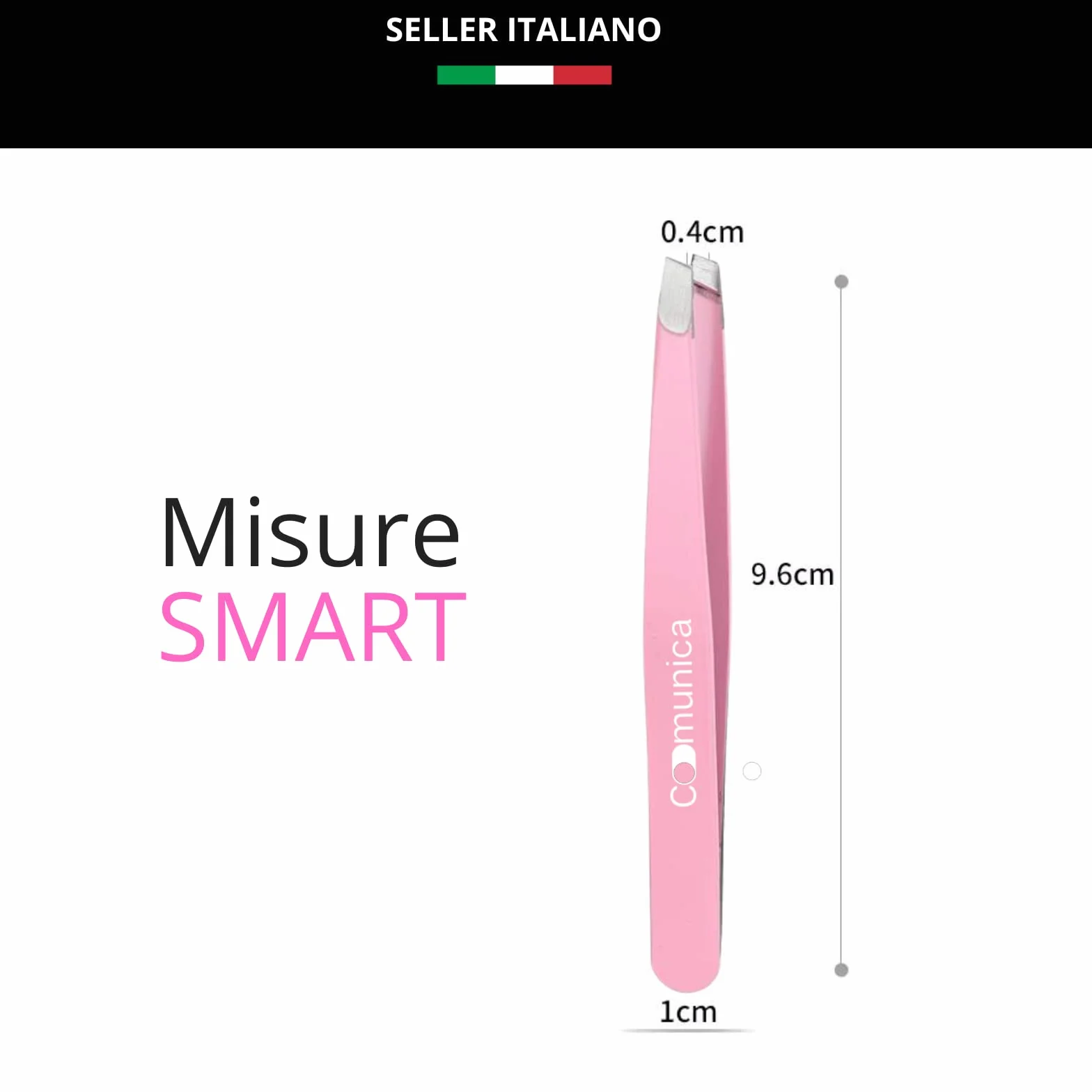 Pinzetta Sopracciglia Professionale Rosa Di Precisione (Obliqua) con Custodia Antiscivolo per Sopracciglia Perfettamente Definite