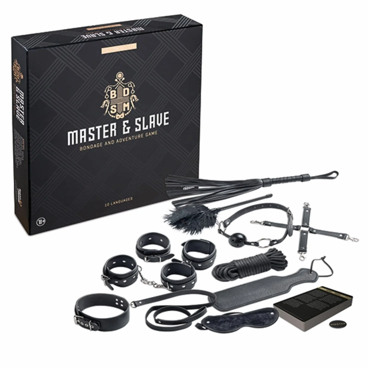 Tease And Please & Master & Slave Edition Deluxe - Giochi Erotitici Sexy per Coppie BDSM con 12 Sex Toys - Giochi Sexy per Coppia Adulti per un'eccitante serata di gioco con il tuo partner – Nero