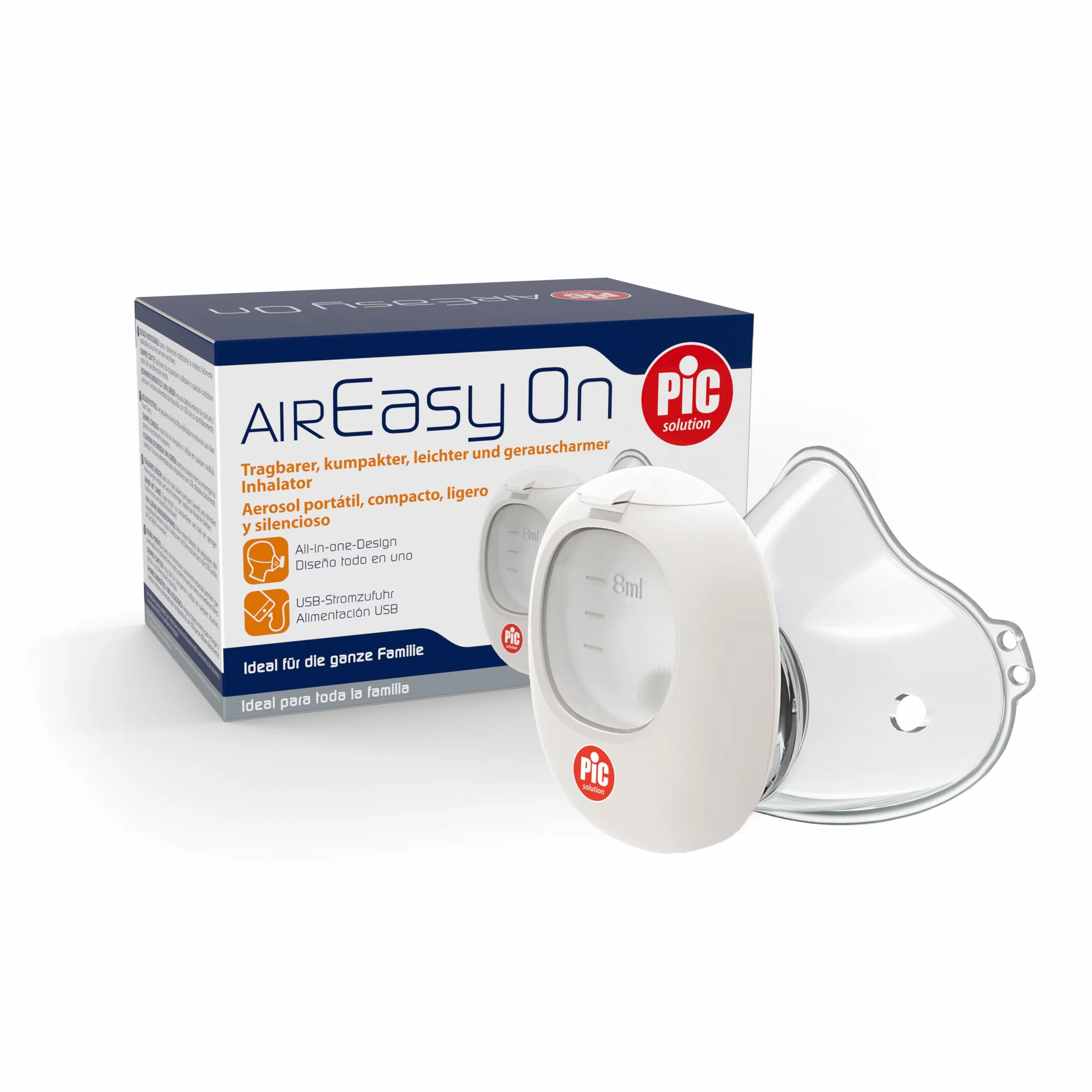 Pic Solution AirEasy On Apparecchio aerosolterapia tecnologia mesh