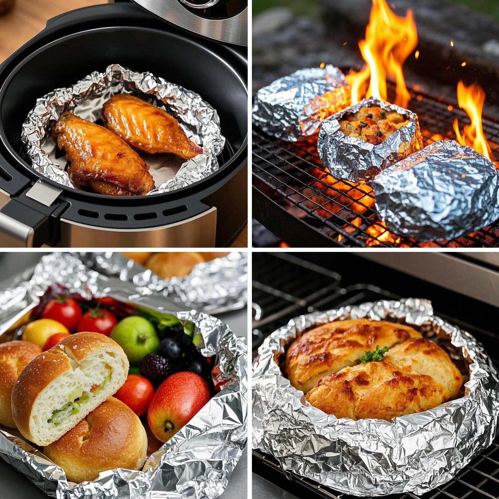 Carta Alluminio Extra Resistente – Spessore 20 Micron – 30 cm x 60 m – Per Airfryer, Forno & Barbecue – Con Taglierino Integrato – Qualità Professionale