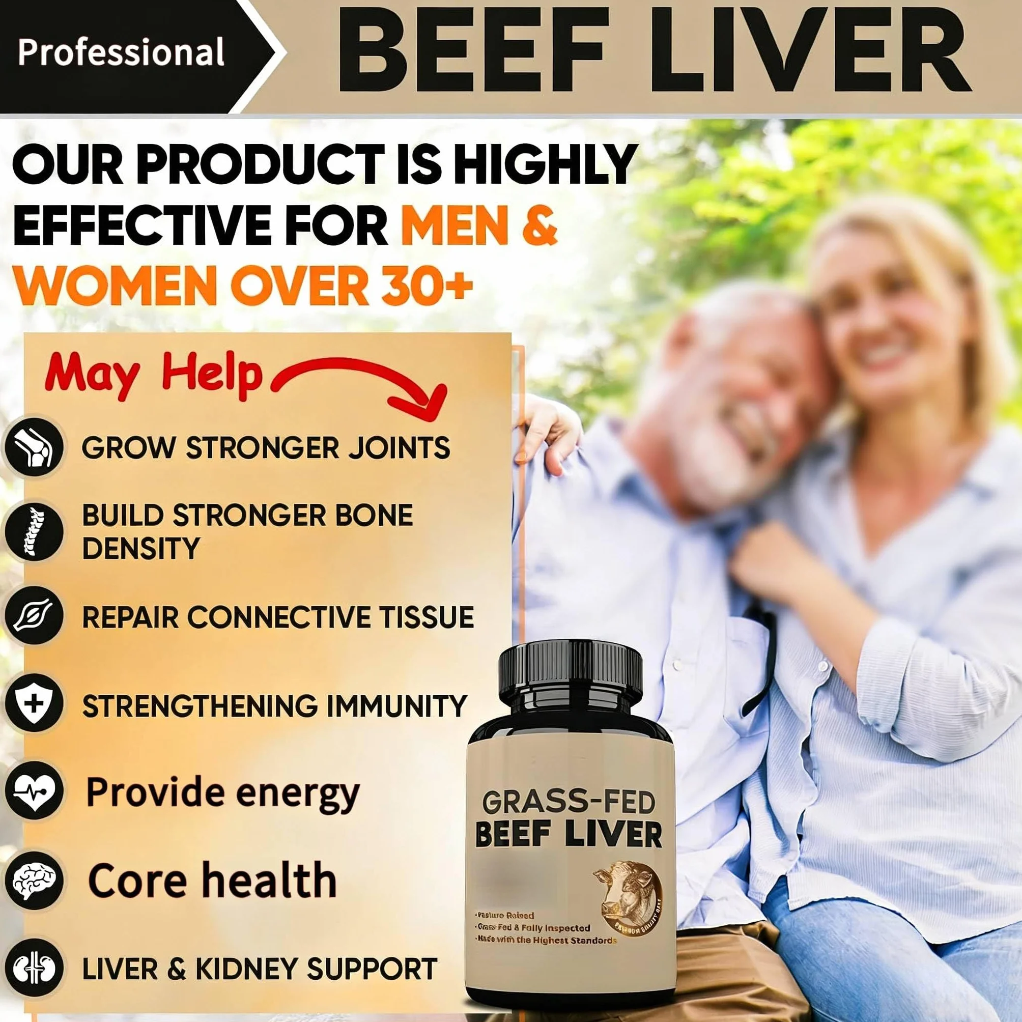 Fegato di manzo allevato ad erba - Protegge occhi e pelle - Disintossica - Salute riproduttiva - Senza glutine