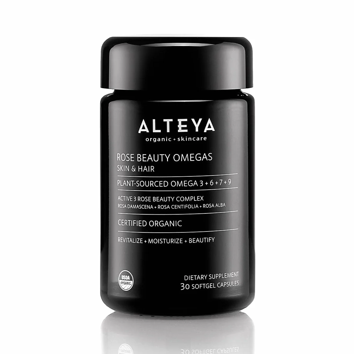 Alteya Bio Rose Beauty Omegas Omega 3+6+7+9 + Antiossidanti 30 Capsule Certificato Biologico USDA Pelle Capelli