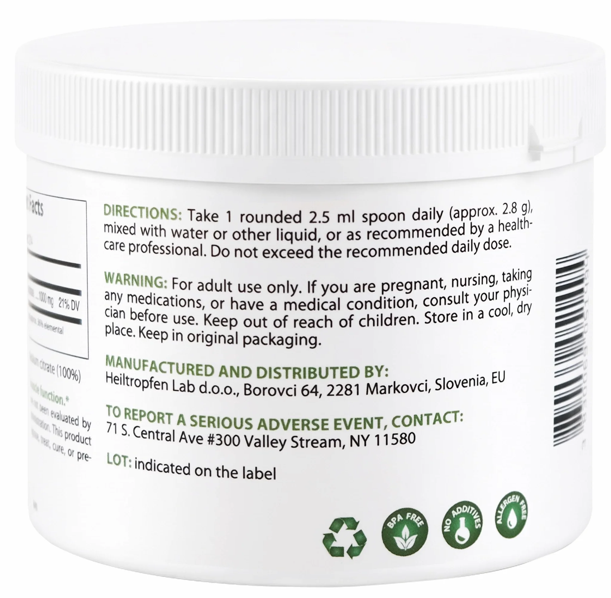 Potassio Citrato in Polvere 600g | 100% Puro | Senza Aroma | Ingrediente Singolo | Senza Capsule | Integratore Alimentare