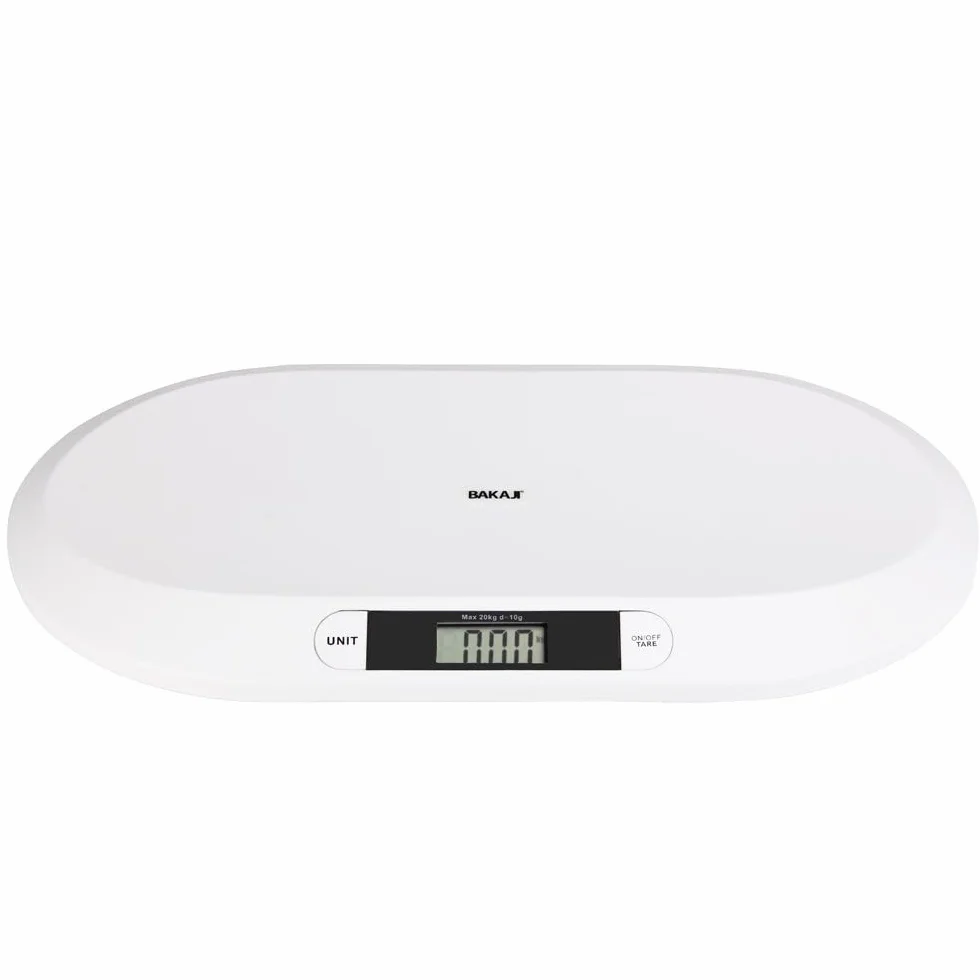 Bilancia Elettronica Pesa Bambini Neonati 20 kg LCD Display Digitale Bianco 55 cm