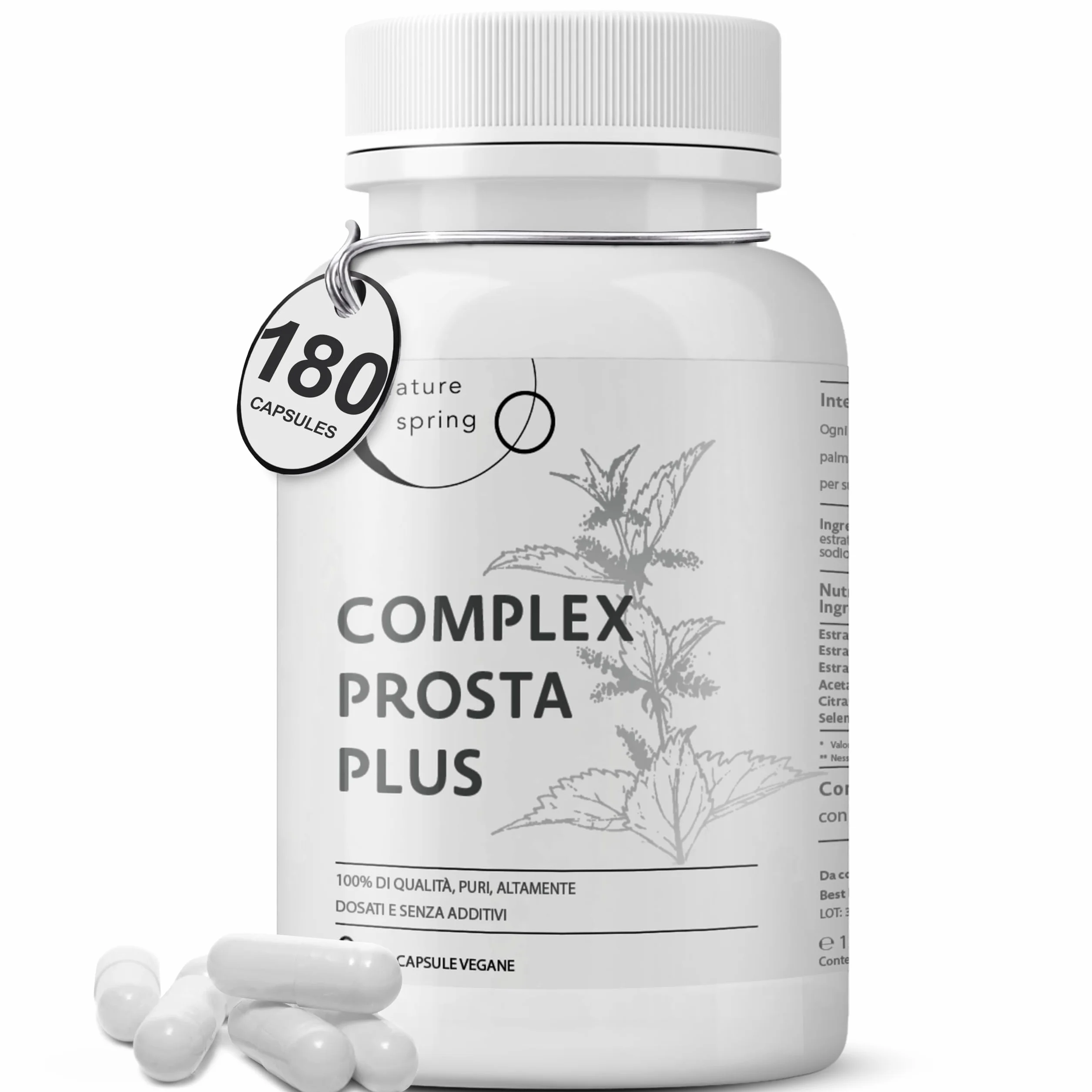 Prosta Plus Complex 180 Capsule Prostata ad Alta Dose con Palma Nana, Semi di Zucca, Radice di Ortica, Zinco, Vitamina E, Selenio