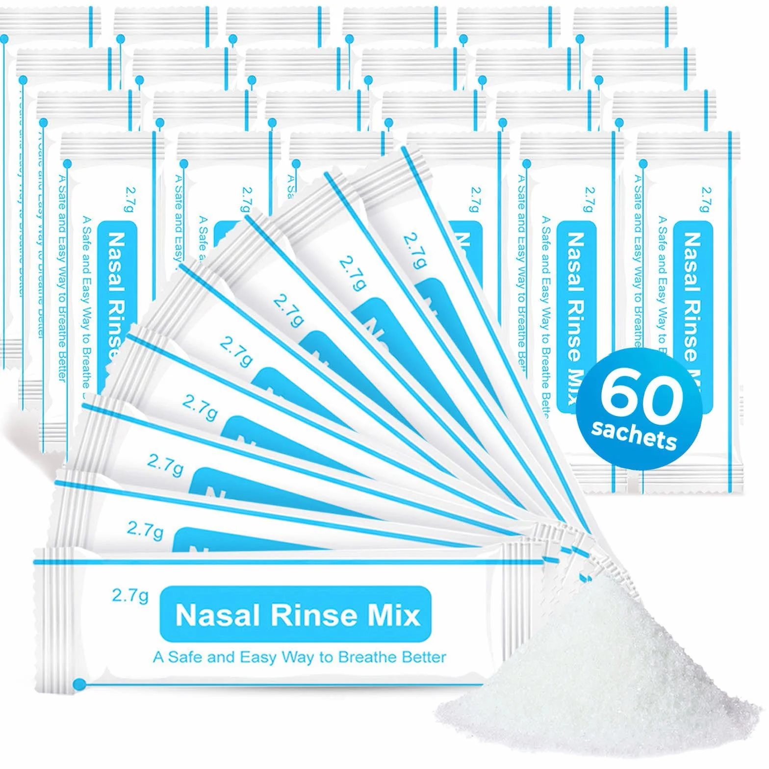 Soluzione Fisiologica per Irrigazione Nasale 60 Bustine 2,7 g – Lavaggi Nasali Adulti e Bambini