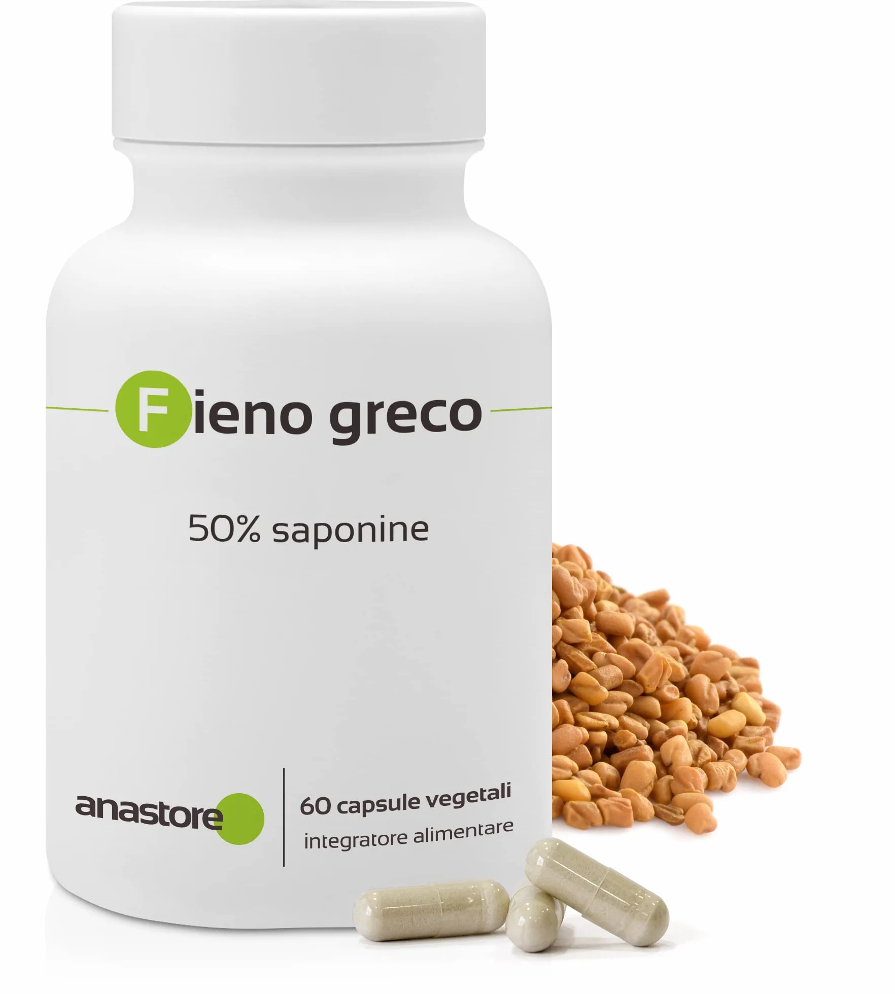 FIENO GRECO * 500 mg / 60 capsule * Titolato al 50% in saponine * Antinfiammatorio, Carenze, Peso, Rendimento Sportivo