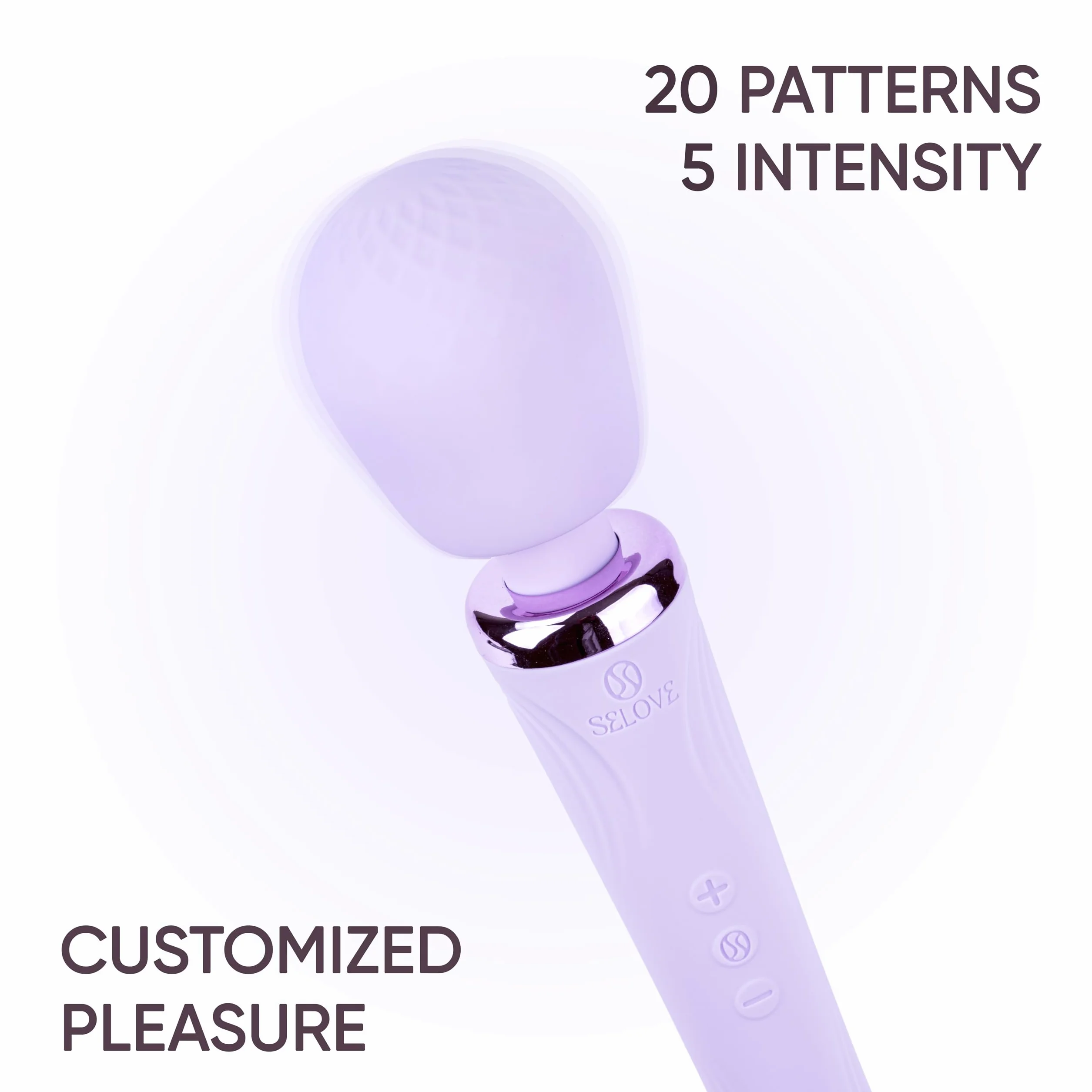 SELOVE Wand Vibrator – Vibrazioni Potenti e Profonde con Collo Flessibile (Lustrous Lilac)