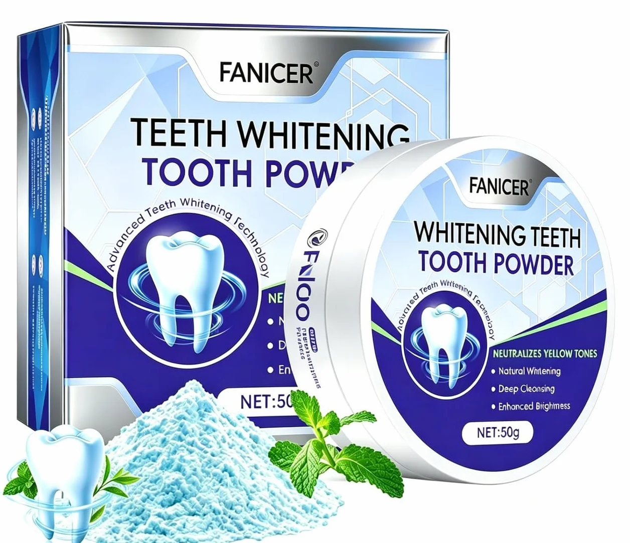 Polvere sbiancante per denti 50g professionale
