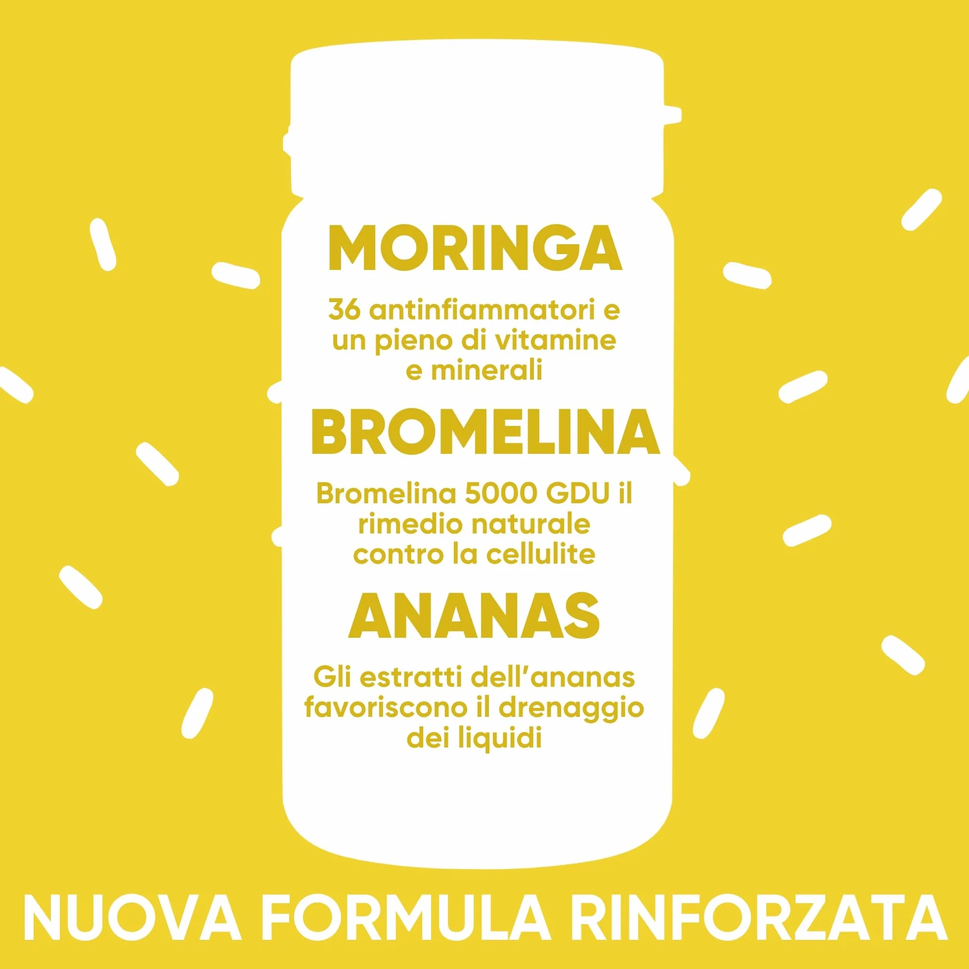 Bromelina Forte Drenante 5000 GDU 100% Naturale Anticellulite Integratore con Moringa Bio e Ananas 60 Capsule Vegane Made in Italy RedMoringa
