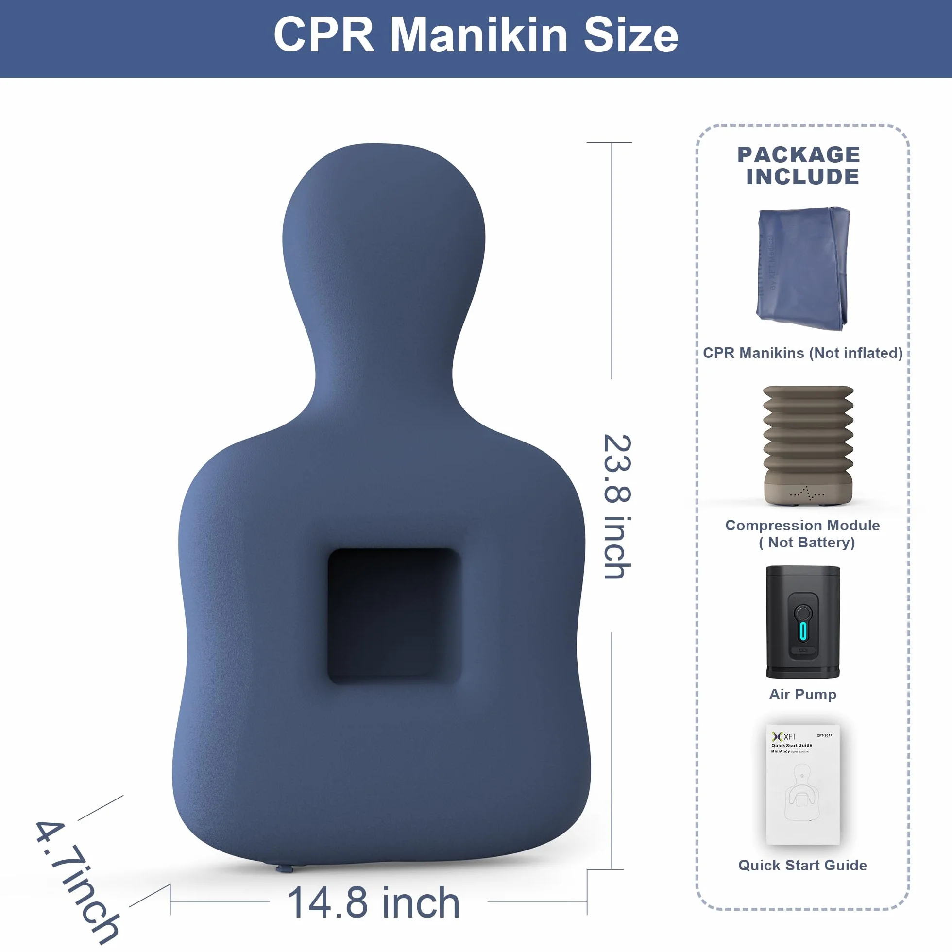 Manichino gonfiabile per RCP XFT-2017 con pompa ad aria per formazione DAE