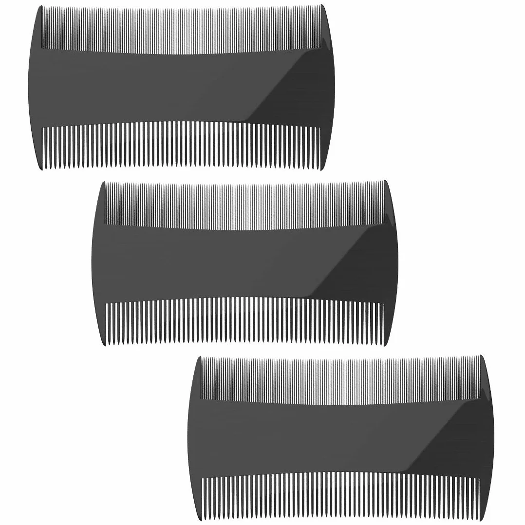 pettine barba,pettine barba uomo,pettine,pettine per barba,pettine per barba uomo,Pettine a doppia faccia per barba a denti fitti (3 pezzi neri)