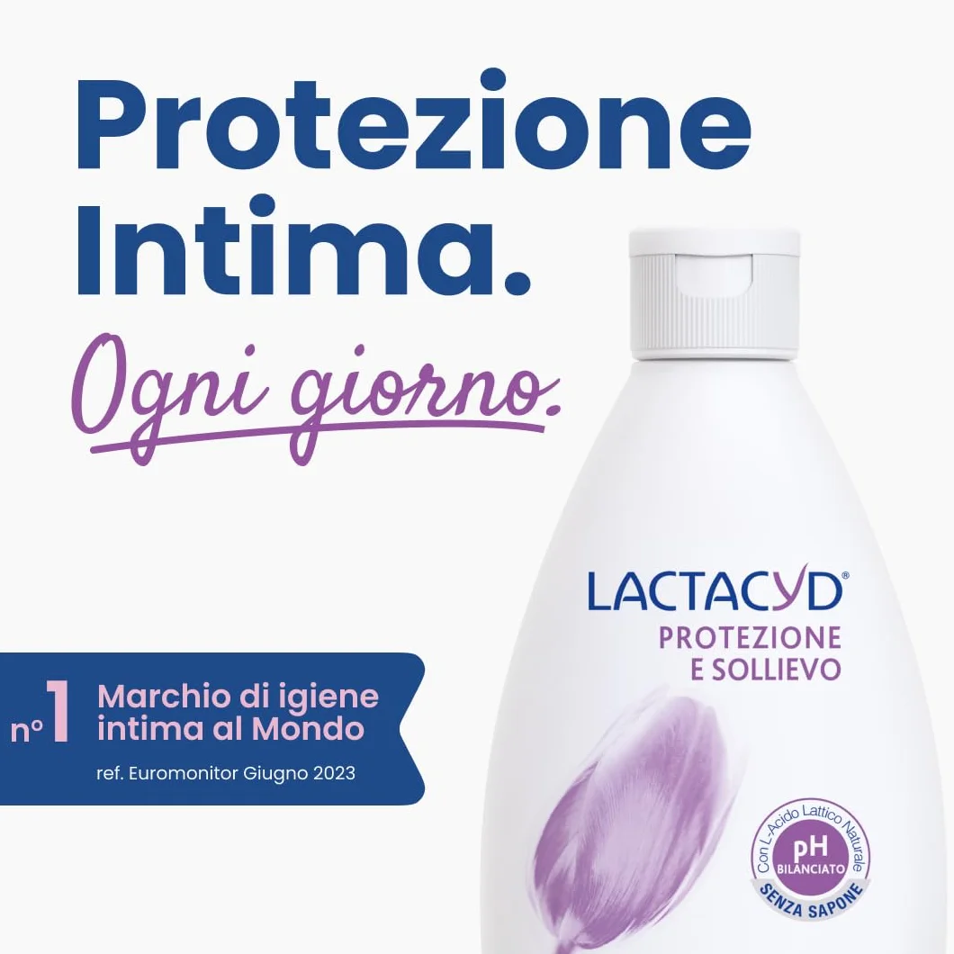 Lactacyd Protezione & Sollievo gel Detergente Intimo per Pelli Irritate 6x300 ml