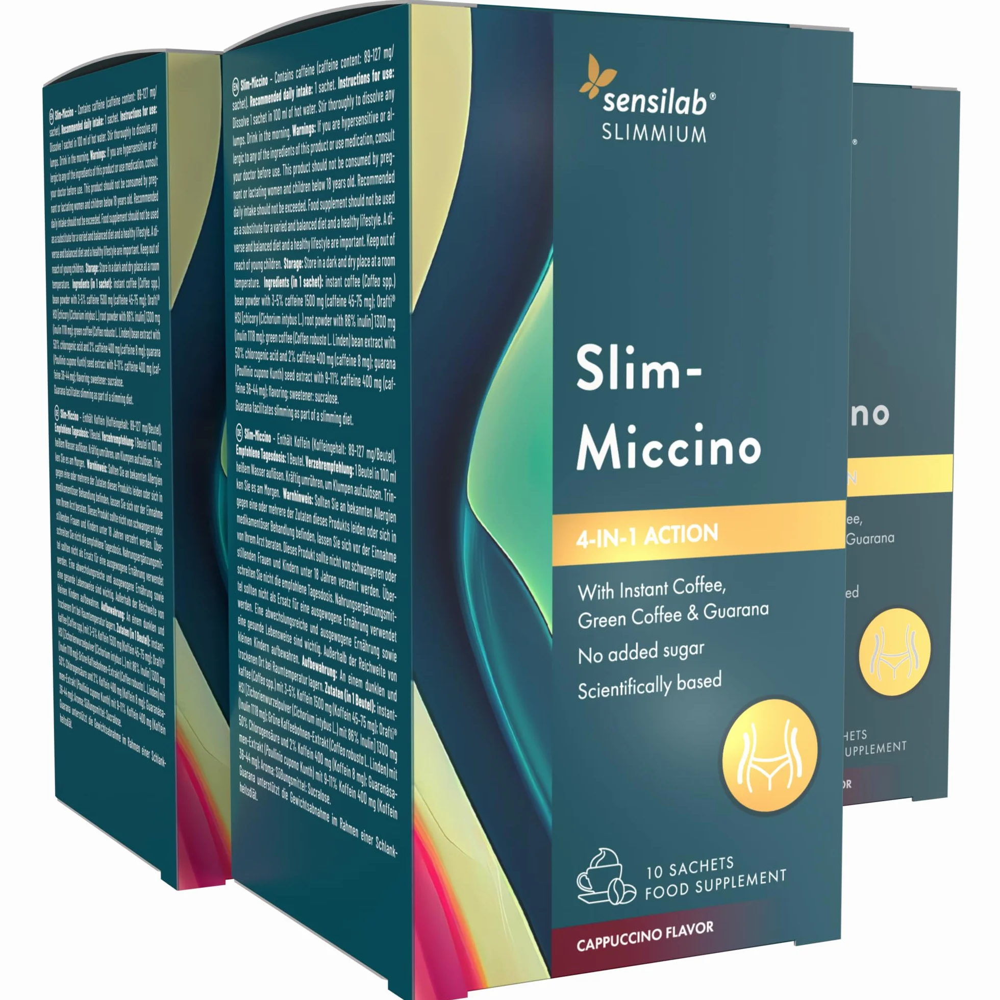 Sensilab Slimmium SlimMiccino XXL Termogenico Pre-Workout Caffè Solubile Caffè Verde con Inulina e Guaranà Bevanda alla Caffeina senza Zuccheri Aggiunti Gusto Cappuccino 30 Bustine