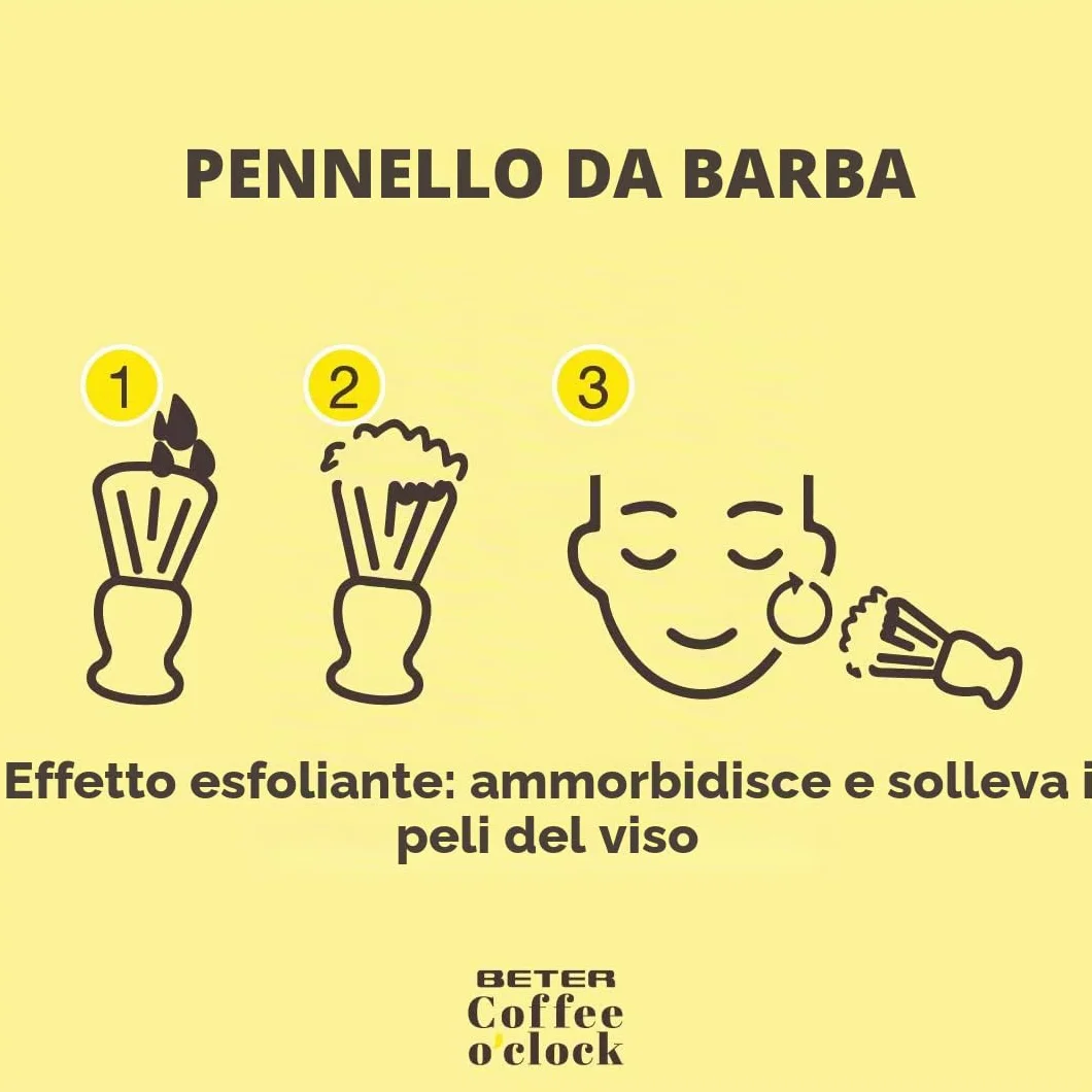 Brocha afeitar cerdas sintéticas Coffee O'clock Cura della persona e salute