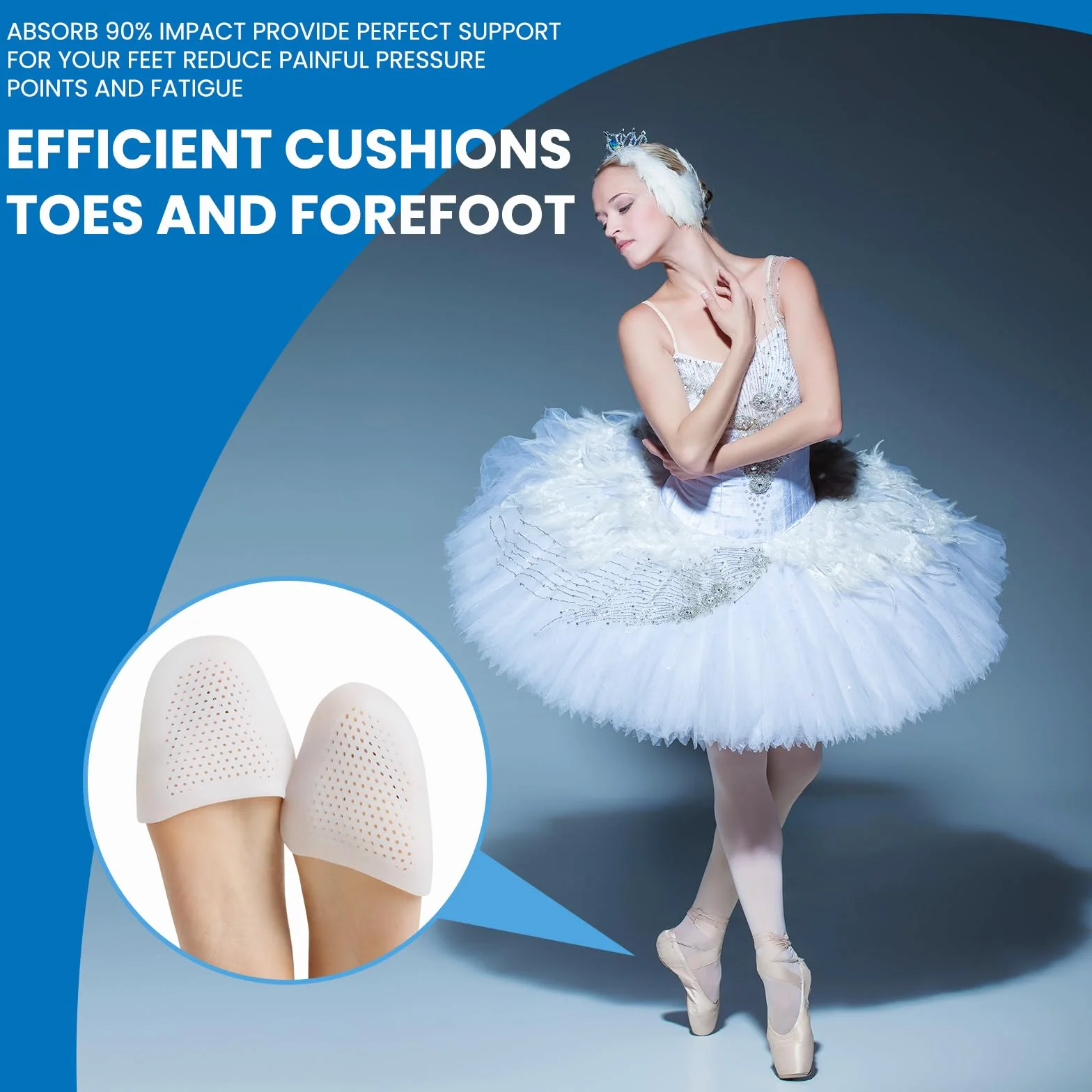 4 PCS Protezione Dita Piedi, Salvapunte in Silicone, Salvapunta per Scarpe a Punta Ballet e Danza Classica, Piede Suggerimento Manicotto