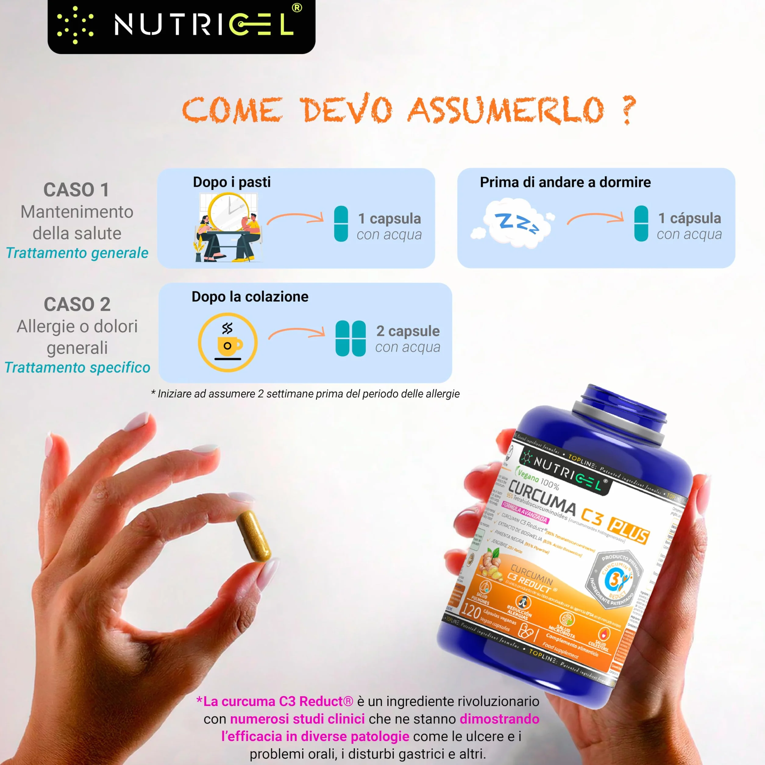 Curcuma Capsule C3 Reduct® con Boswellia, Zenzero e Pepe Nero – Curcumina Antinfiammatorio Naturale 120 Capsule
