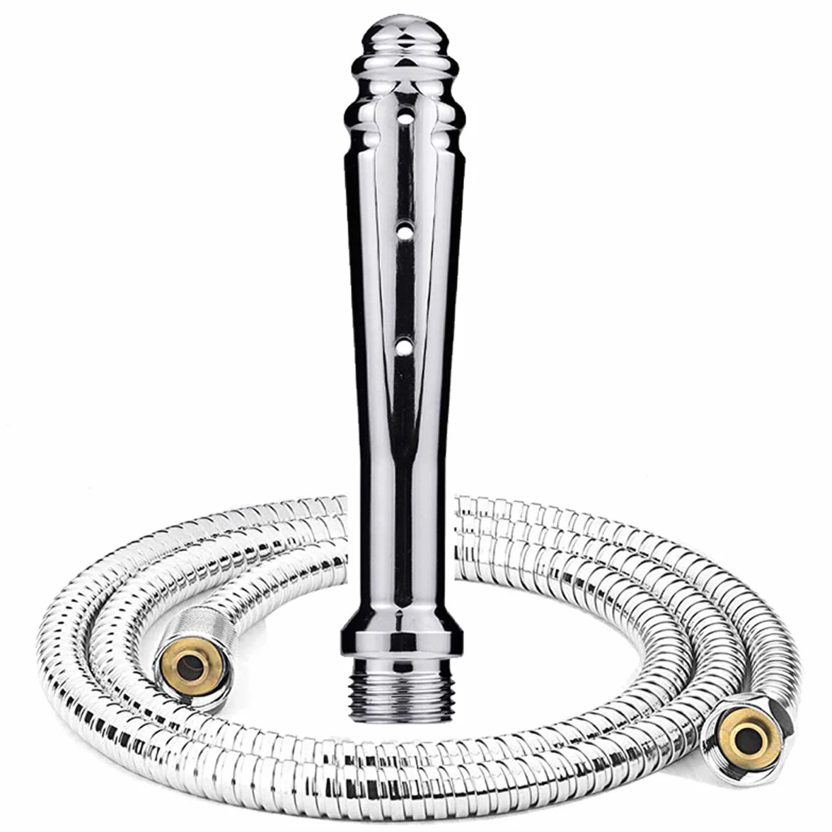Doccetta in metallo per uomo e donna per clistere e vampate di calore vaginali, doccia per clistere anale bidet per donna incinta portatile tubo flessibile da 59 pollici (grande)