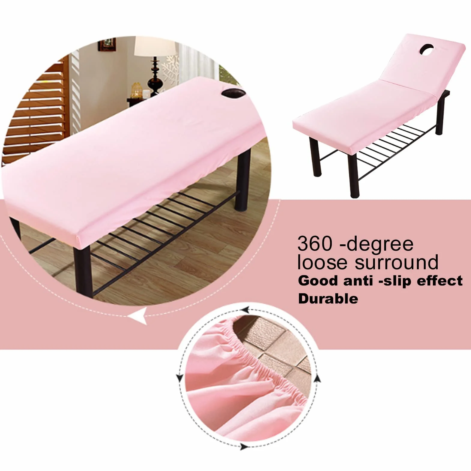 Lenzuolo per Lettino da Massaggio Copertura Rosa 2 Pezzi
