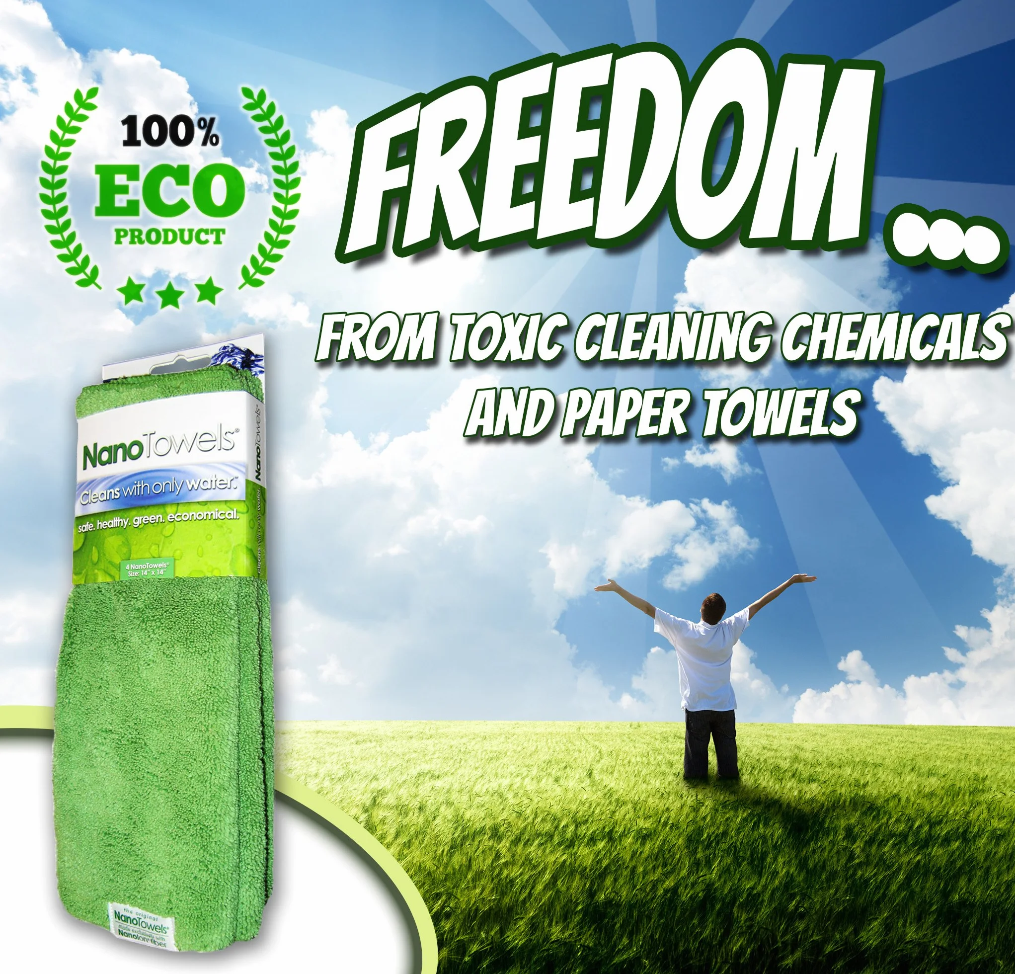 Nano Towels Panno Pulizia Ecologico Rivoluzionario Senza Sostanze Chimiche Acqua Sostituisce Salviette Carta Spugne
