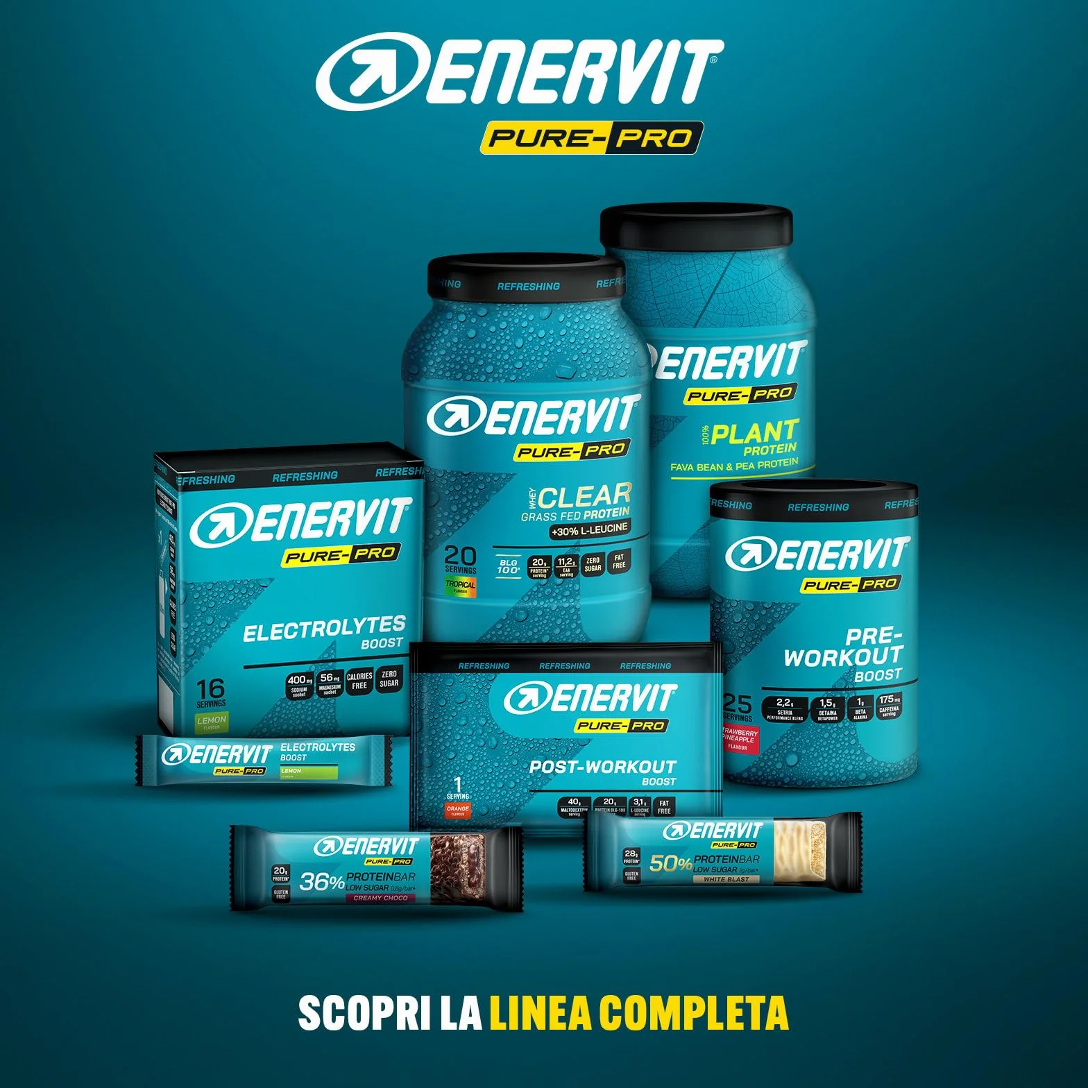 Enervit Pure-Pro Creatine, Creatina Monoidrata in Polvere, Gusto Anguria,Ideale per sforzi e Workout ad Alta Intensità, Vegan, Barattolo da 400g
