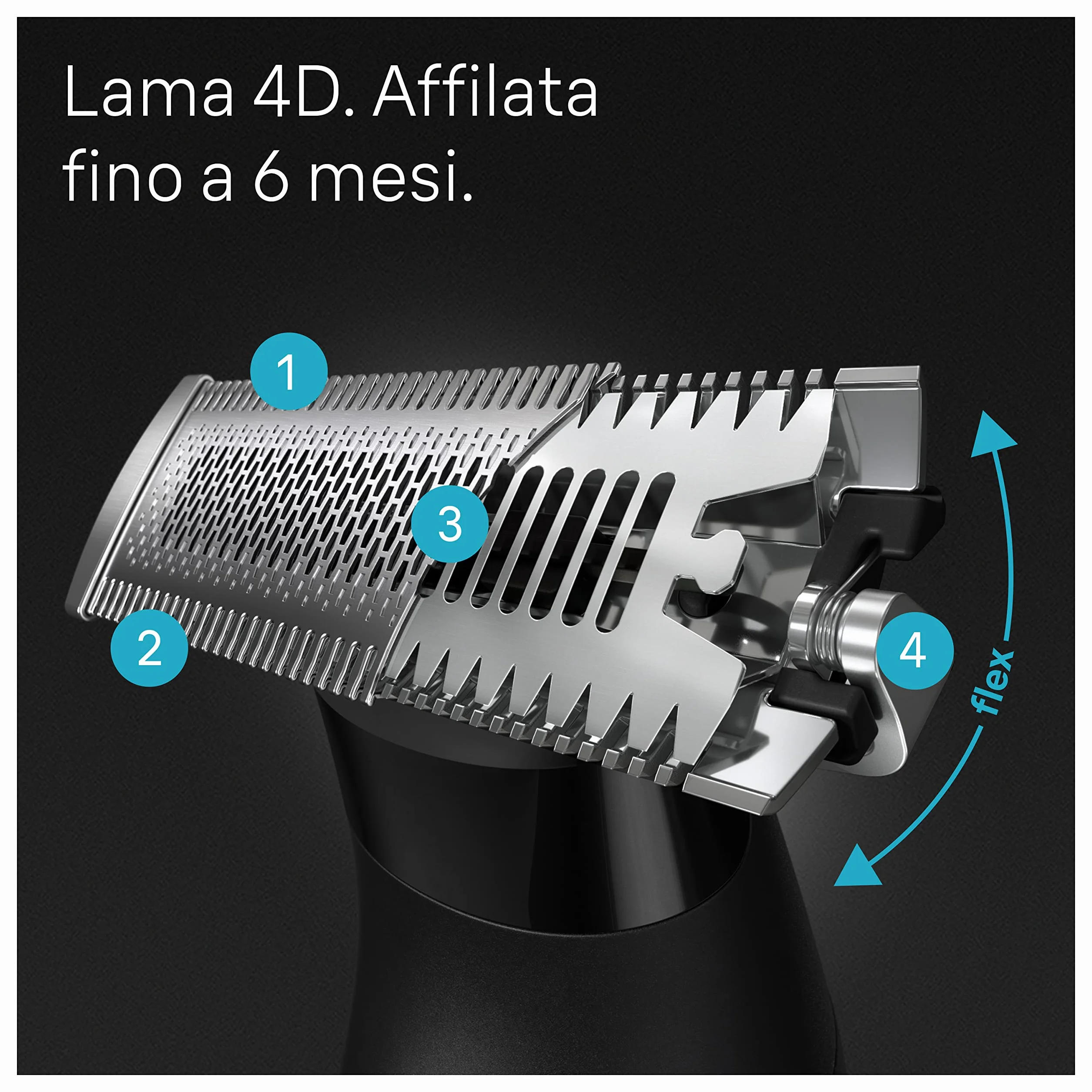Braun XT3200 Series X Rasoio Elettrico Barba e Capelli, Testina Flessibile 4D, 45 Minuti Senza Fili